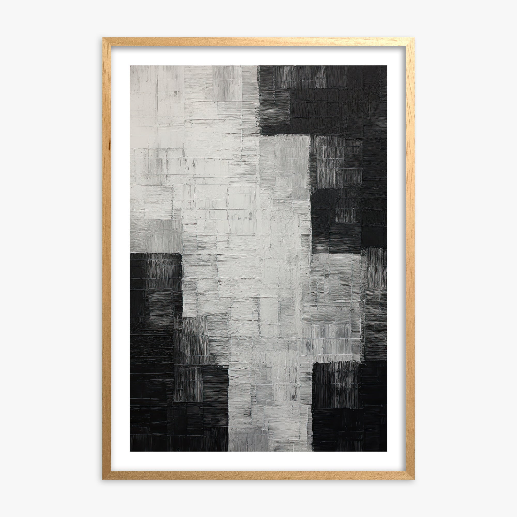 Monochrome Matrix, Oak Framed Poster With Oak Frame