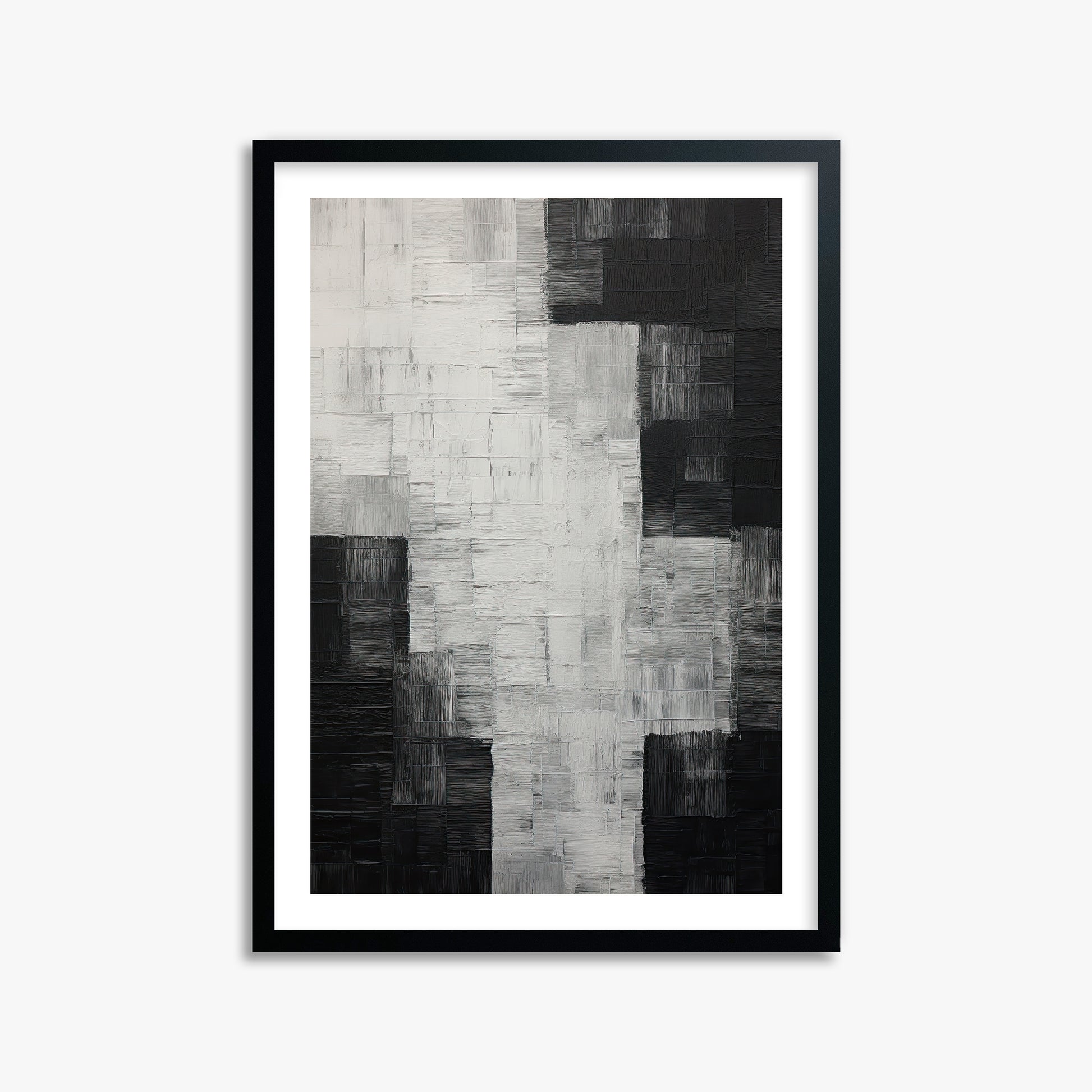 Monochrome Matrix, 50x70cm Black Framed Art Reproduction
