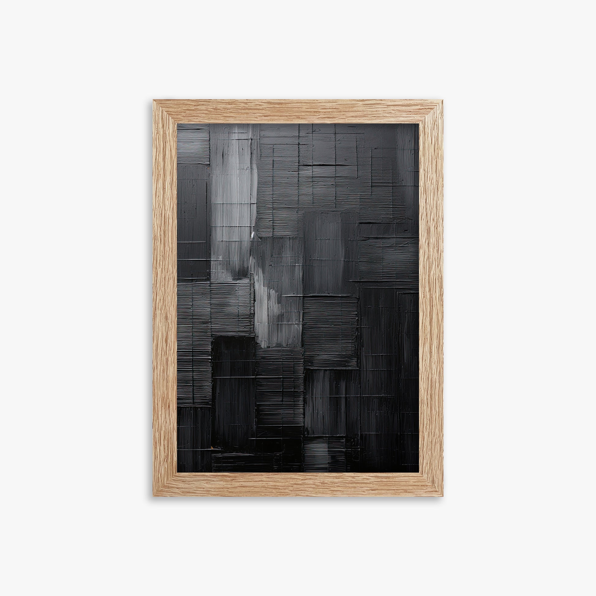 Midnight Labyrinth, 21x30cm Framed Art Reproduction With Raw Oak Frame