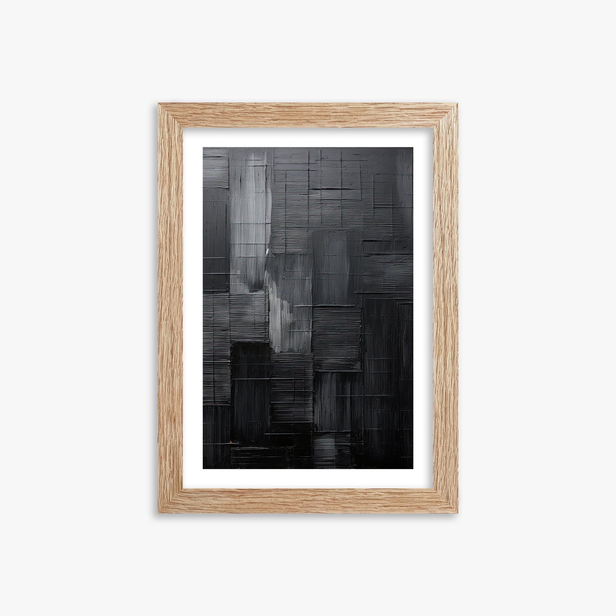 Midnight Labyrinth, 21x30cm Framed Art Reproduction With Raw Oak Frame