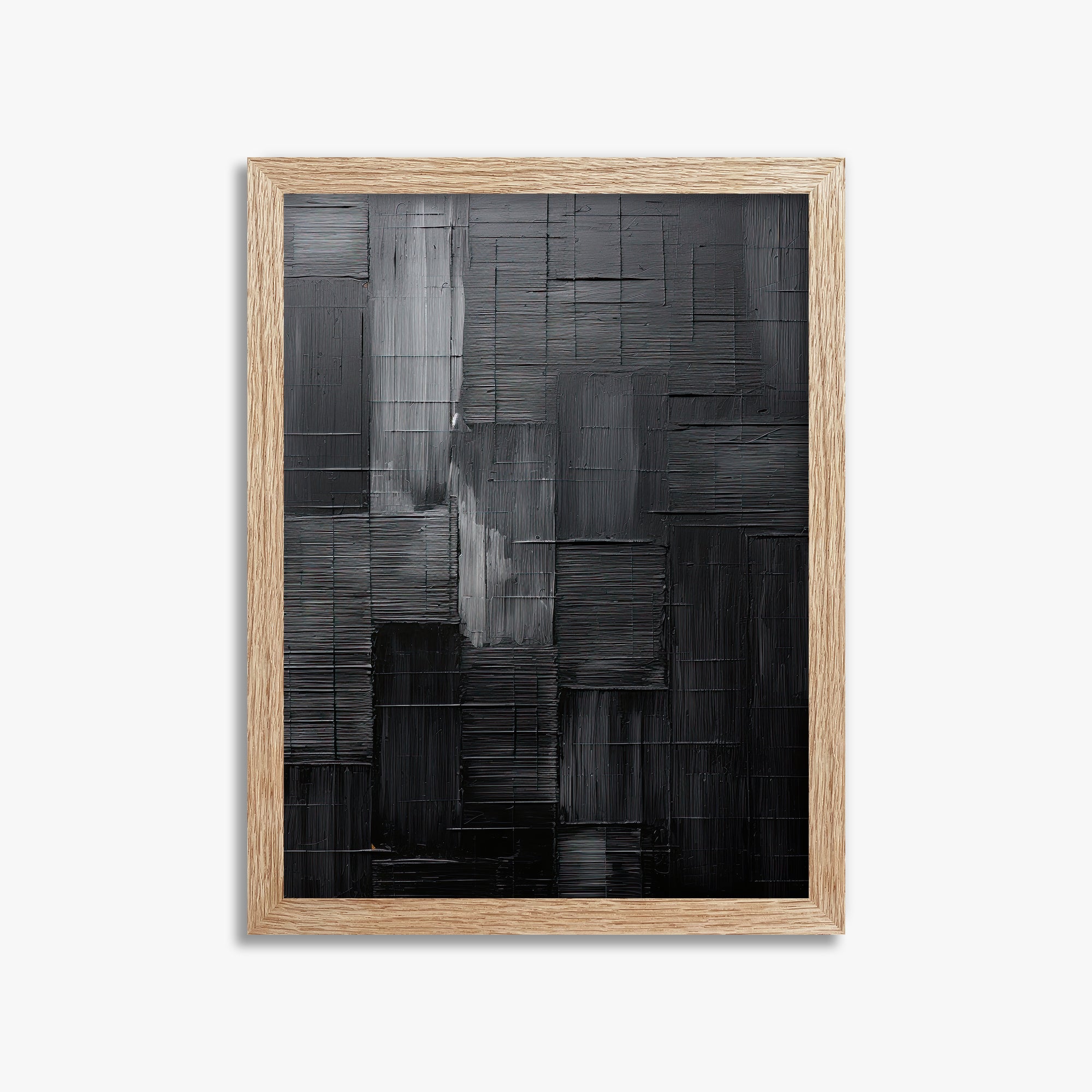 Midnight Labyrinth, 30x40cm Framed Art Reproduction With Raw Oak Frame