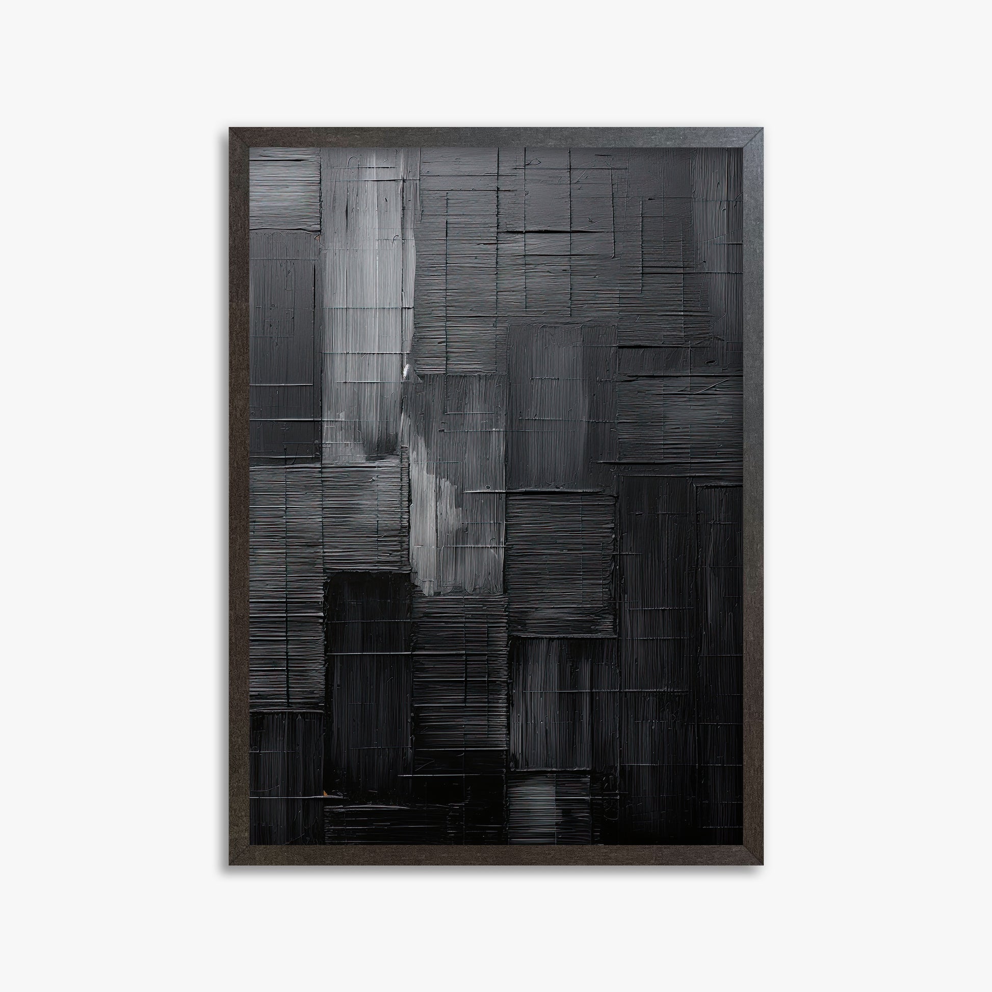 Midnight Labyrinth, 50x70cm Framed Art Reproduction With Espresso Frame