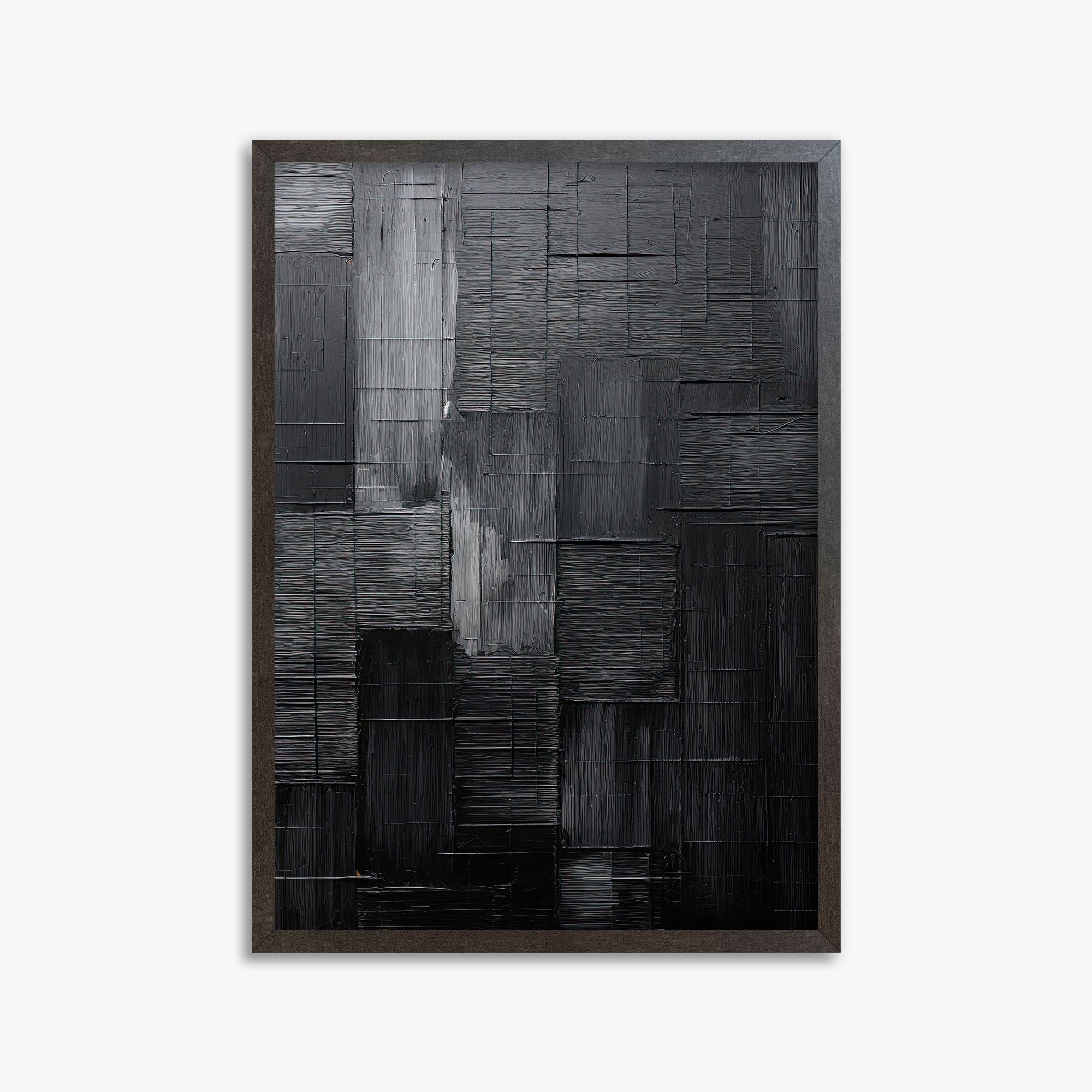 Midnight Labyrinth, 50x70cm Framed Art Reproduction With Espresso Frame