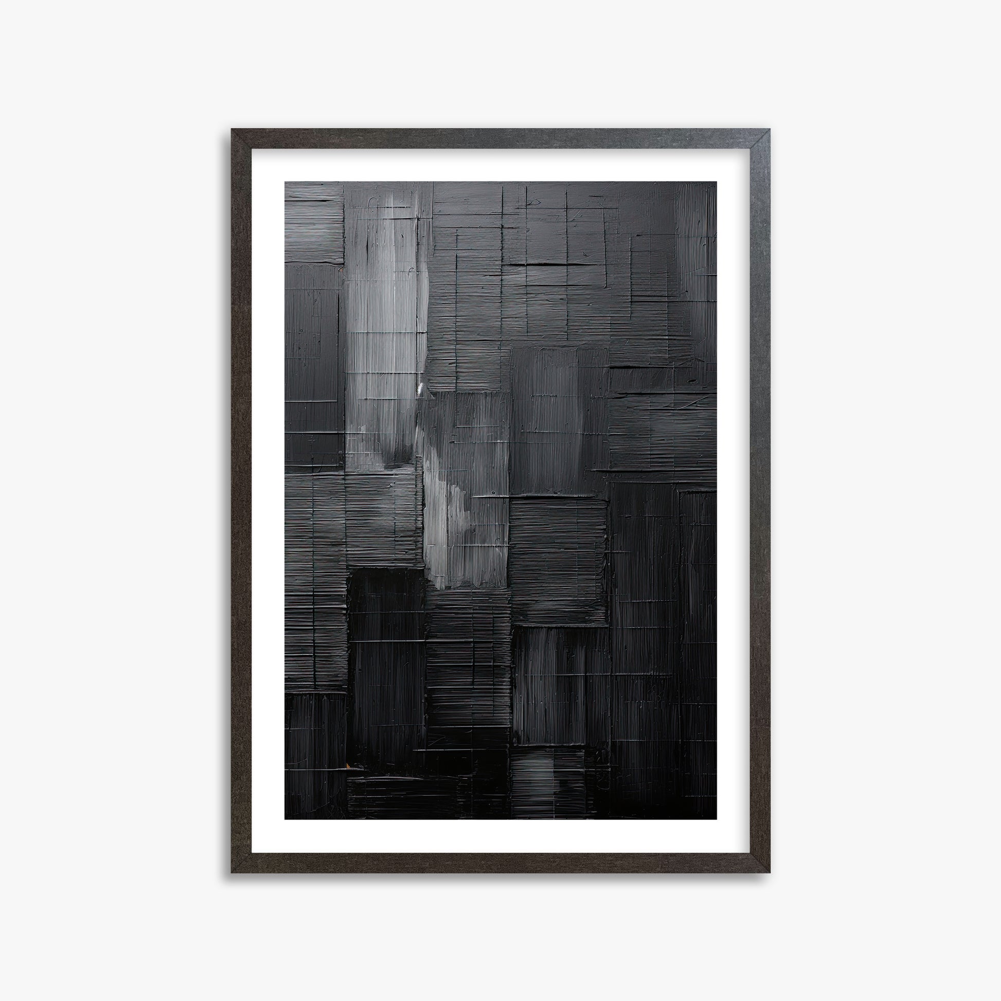 Midnight Labyrinth, 50x70cm Framed Art Reproduction With Espresso Frame