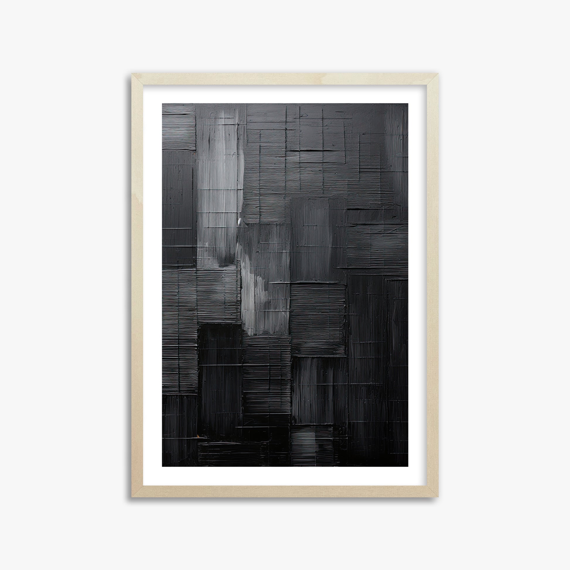 Midnight Labyrinth, 50x70cm Framed Art Reproduction With Lime Wood Frame