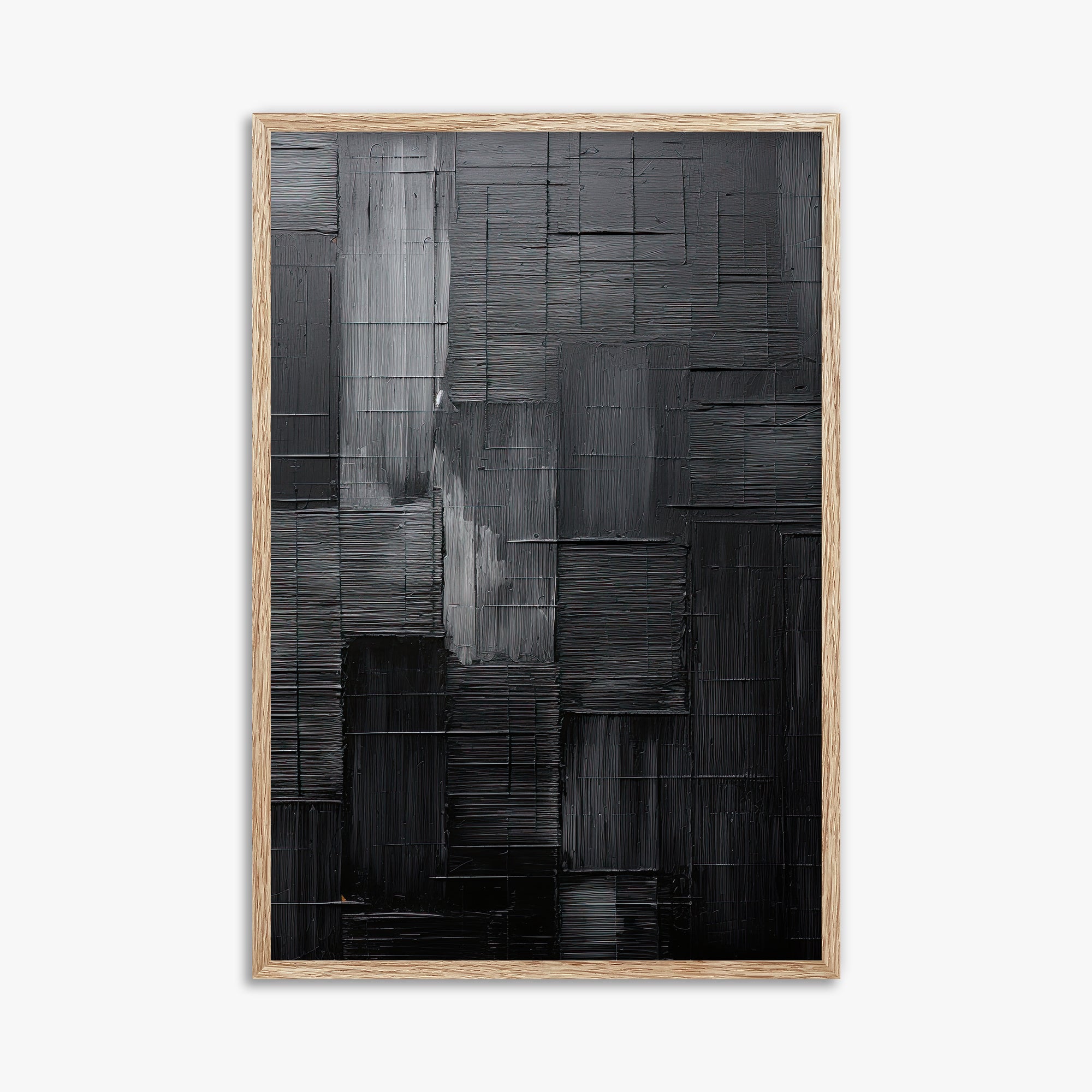 Midnight Labyrinth, 61x91cm Framed Art Reproduction With Raw Oak Frame