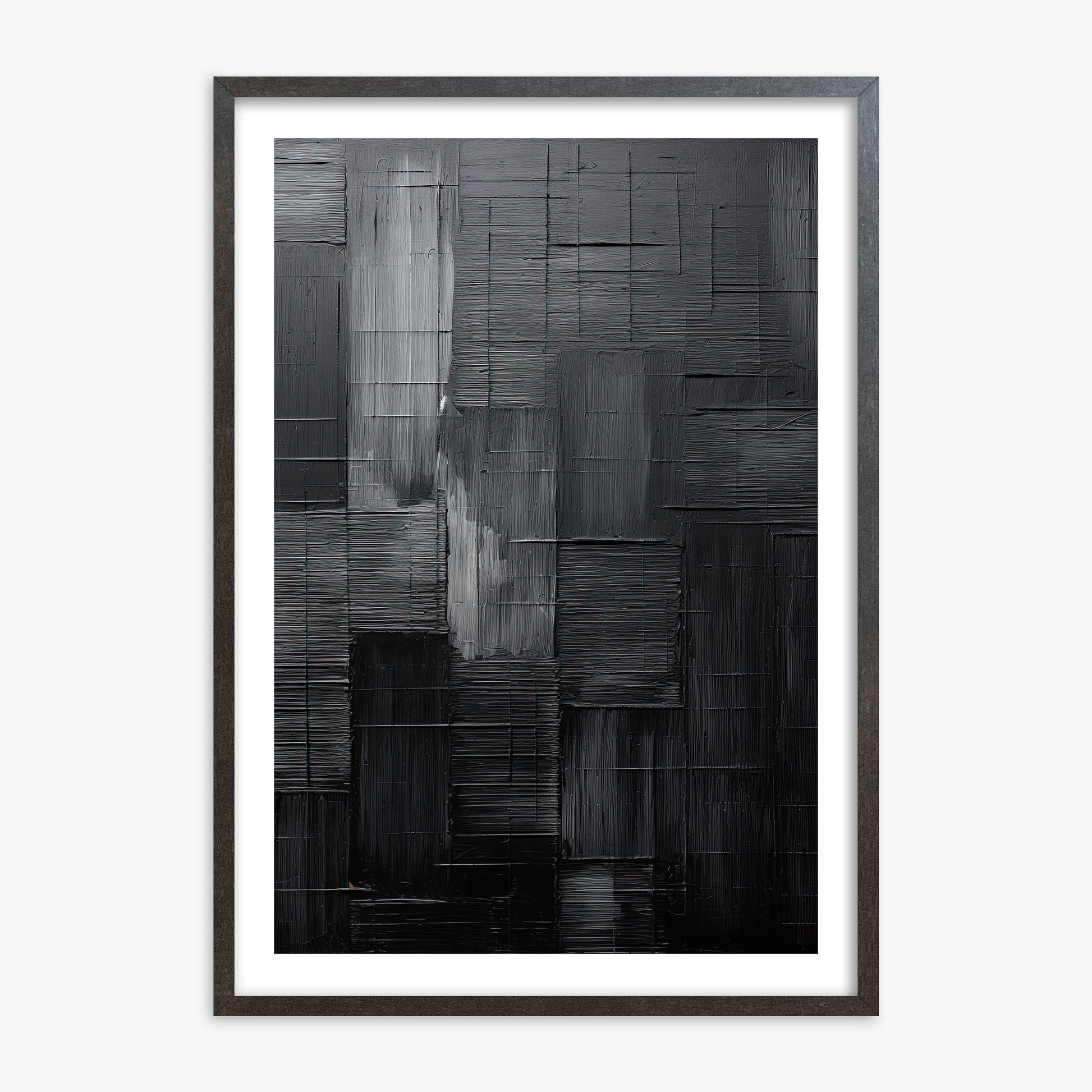 Midnight Labyrinth, 70x100cm Framed Art Reproduction With Espresso Frame