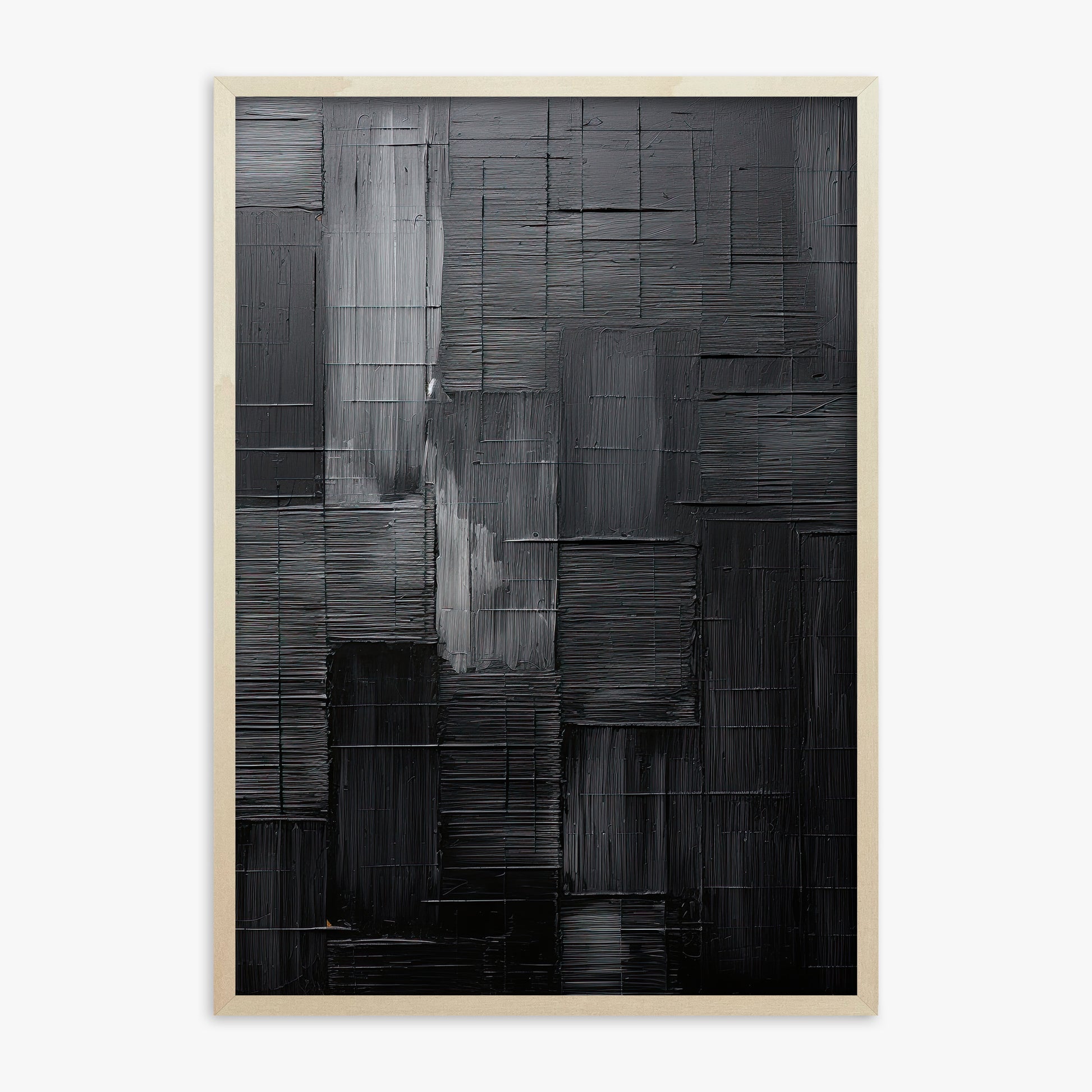 Midnight Labyrinth, 70x100cm Framed Art Reproduction With Lime Wood Frame