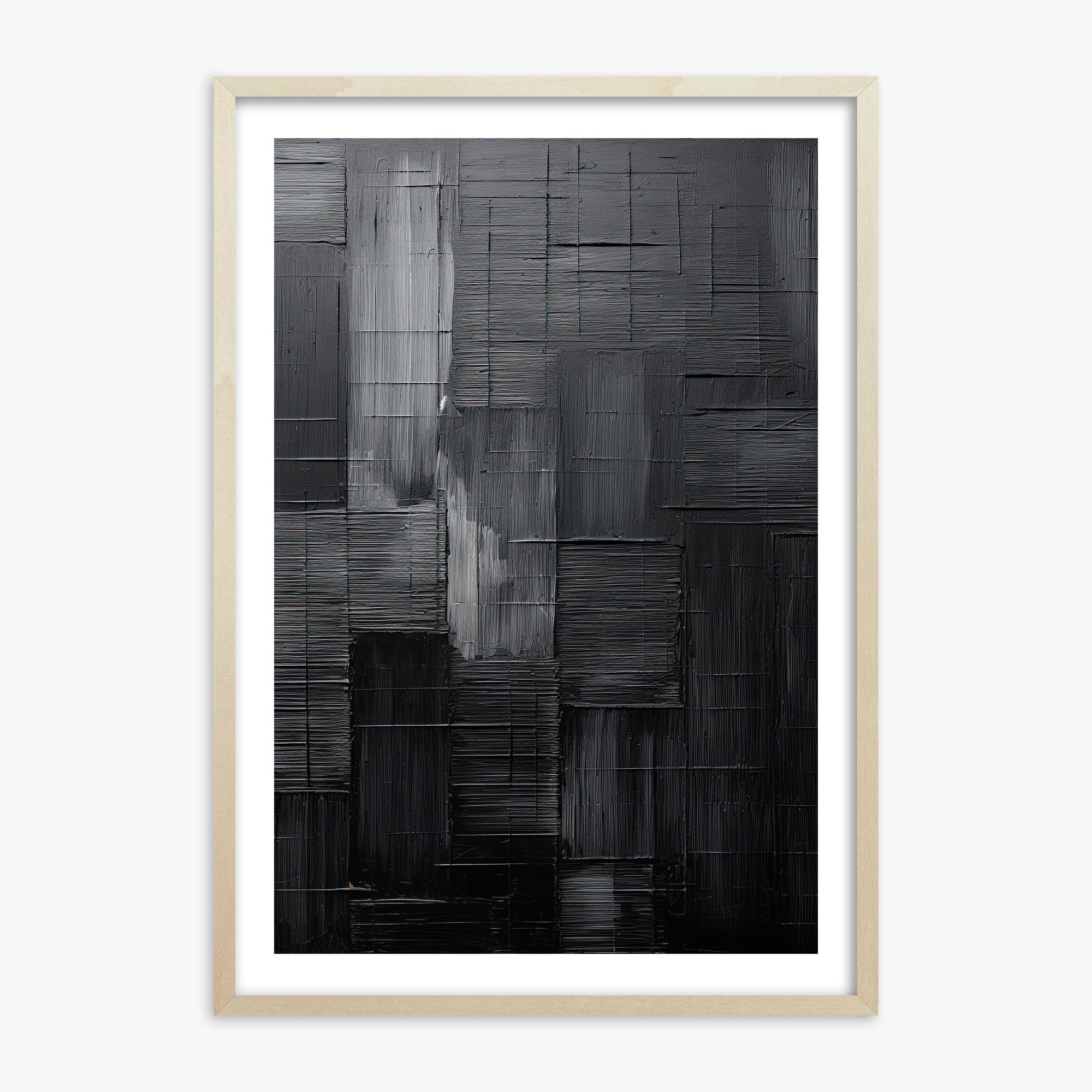 Midnight Labyrinth, 70x100cm Framed Art Reproduction With Lime Wood Frame