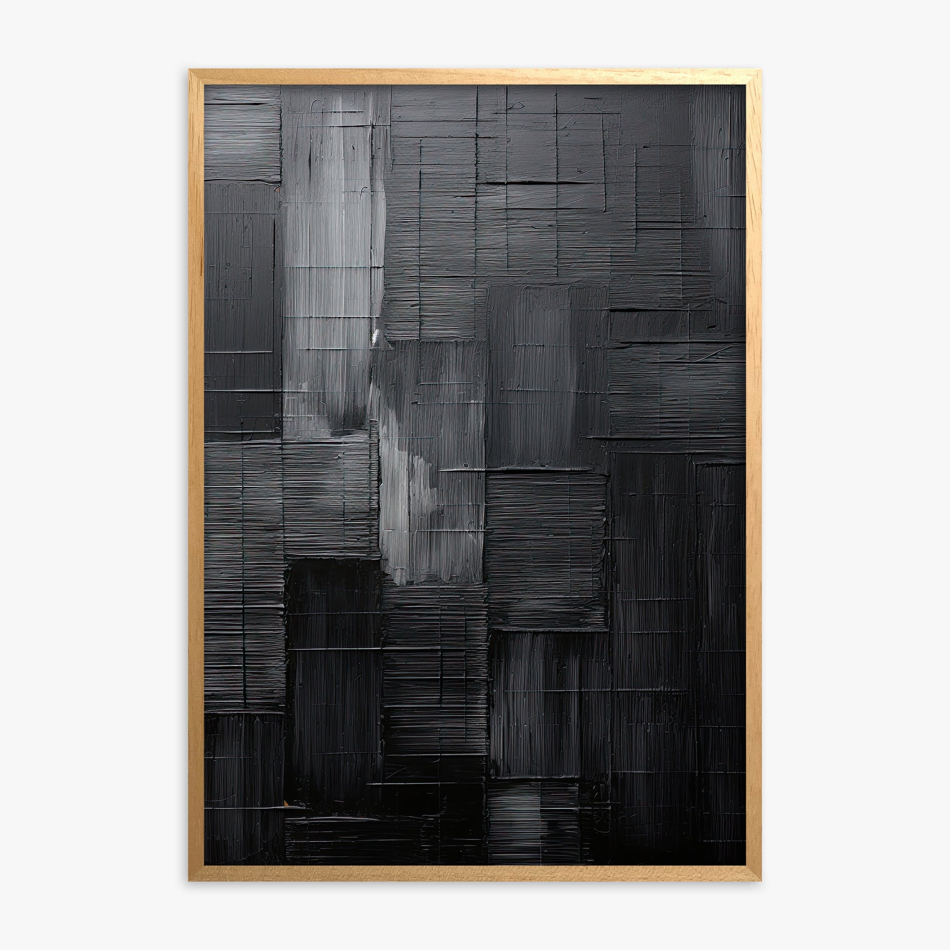 Midnight Labyrinth, Oak Framed Poster With Oak Frame