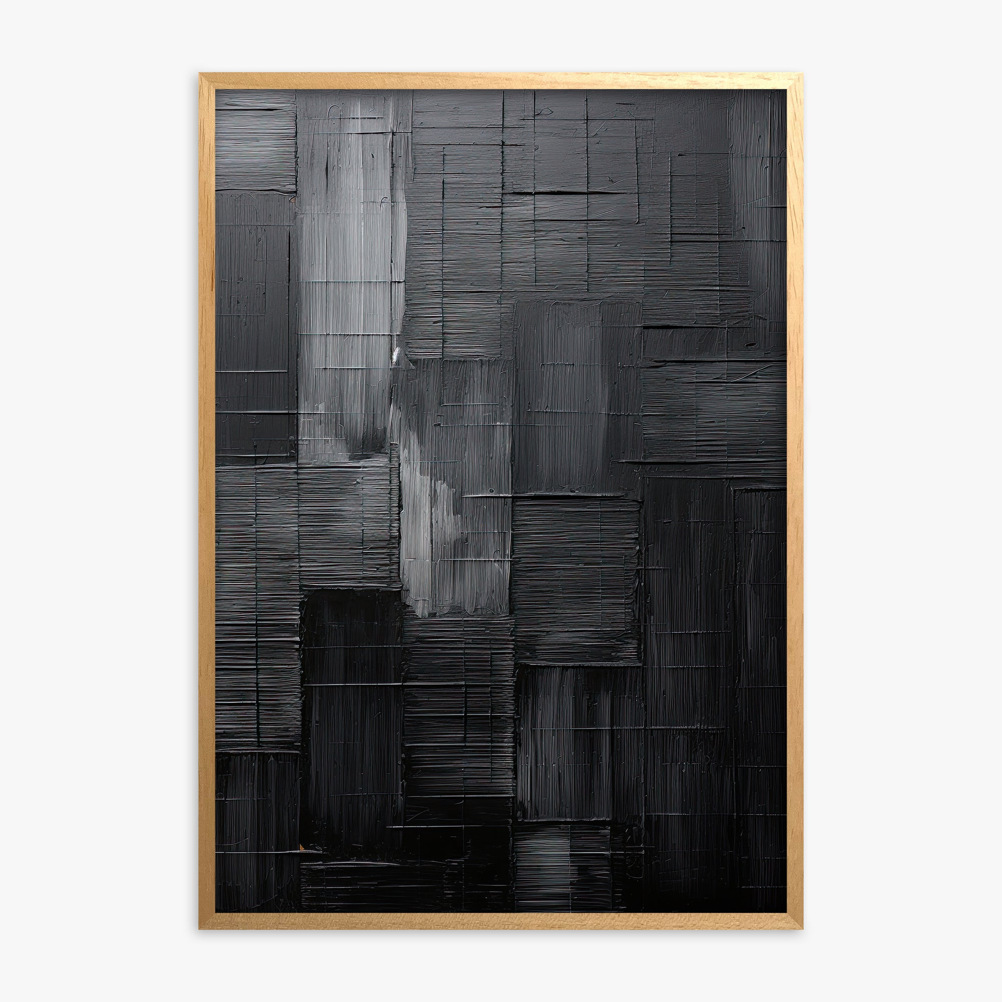 Midnight Labyrinth, Oak Framed Poster With Oak Frame