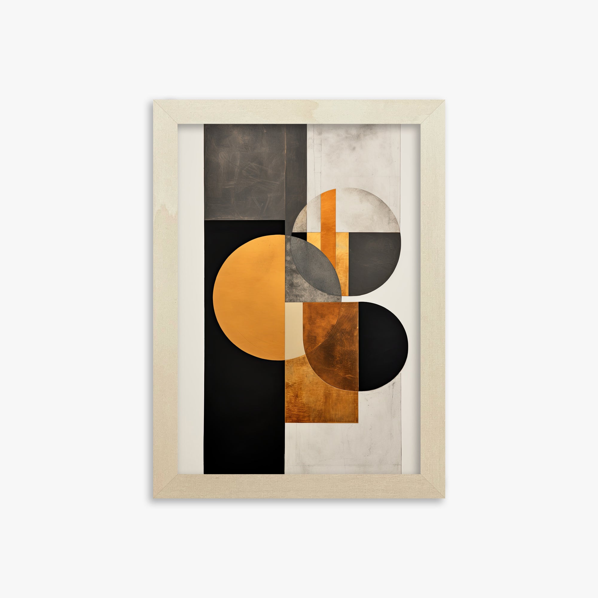 Golden Geometry, 21x30cm Framed Art Reproduction With Lime Wood Frame