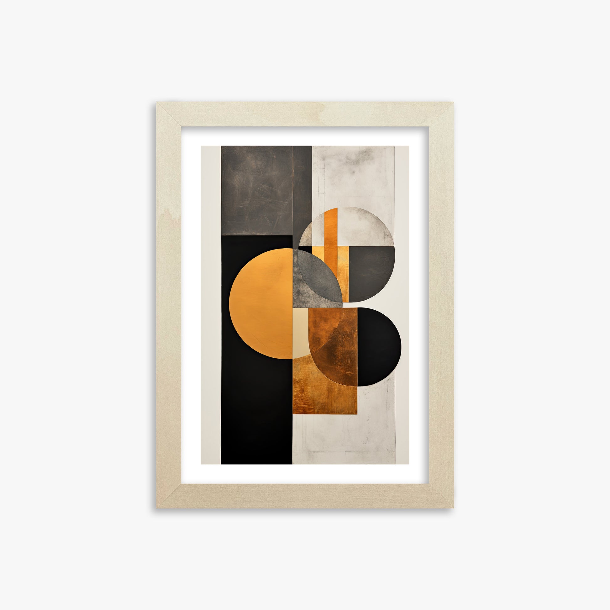 Golden Geometry, 21x30cm Framed Art Reproduction With Lime Wood Frame