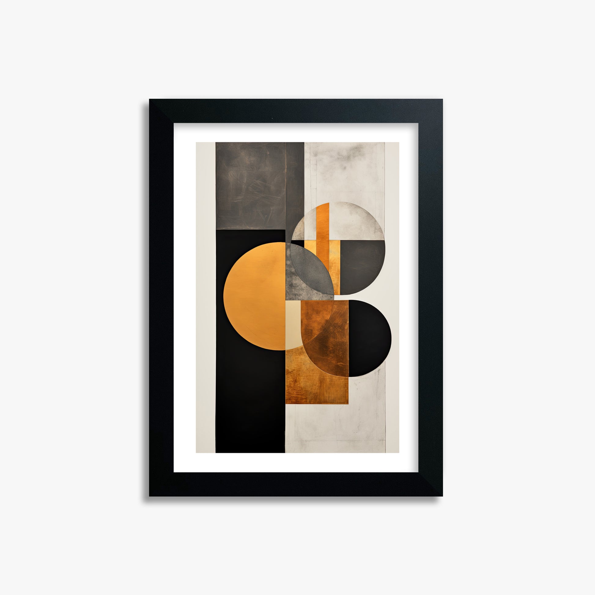 Golden Geometry, 21x30cm Black Framed Art Reproduction