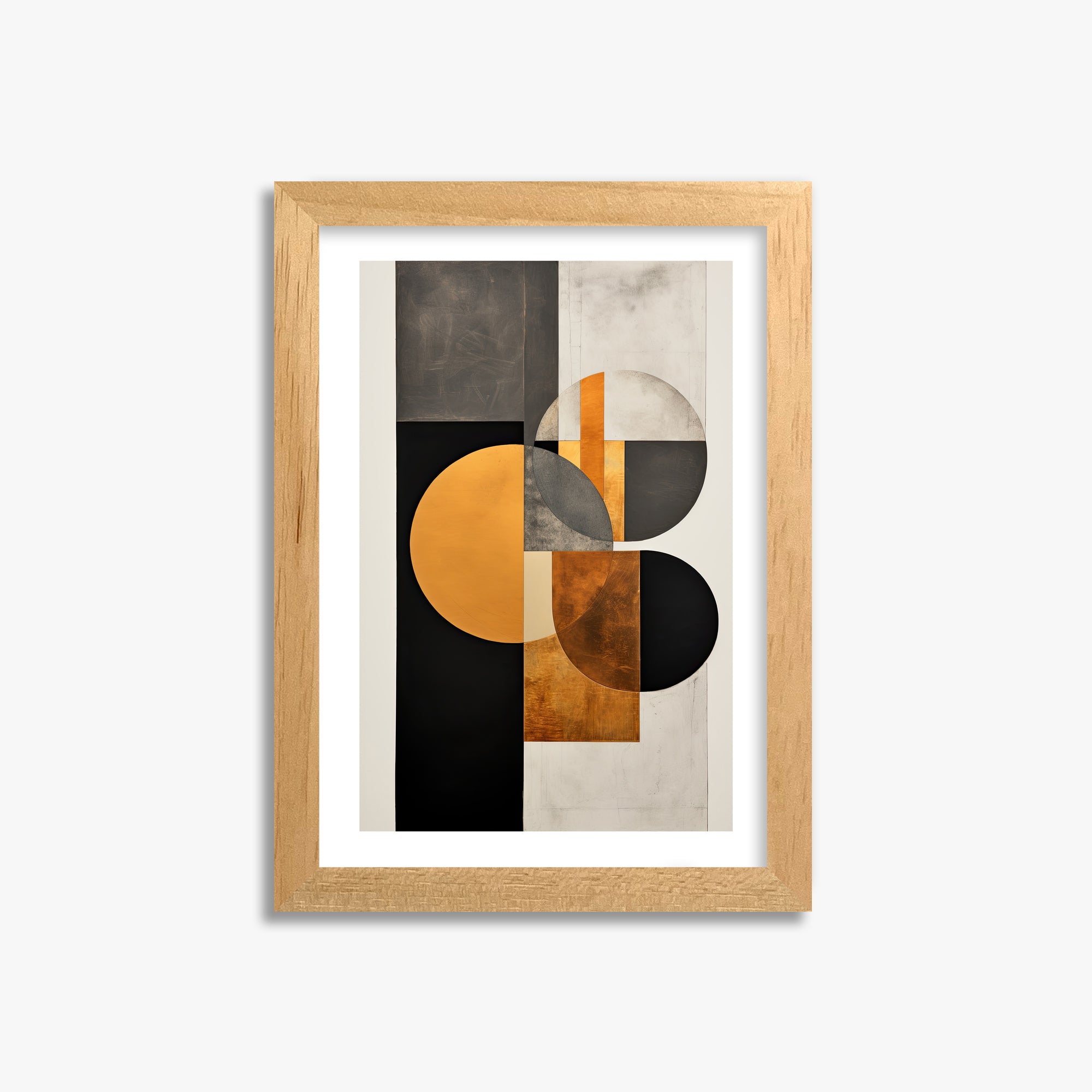 Golden Geometry, 21x30cm Oak Framed Art Reproduction