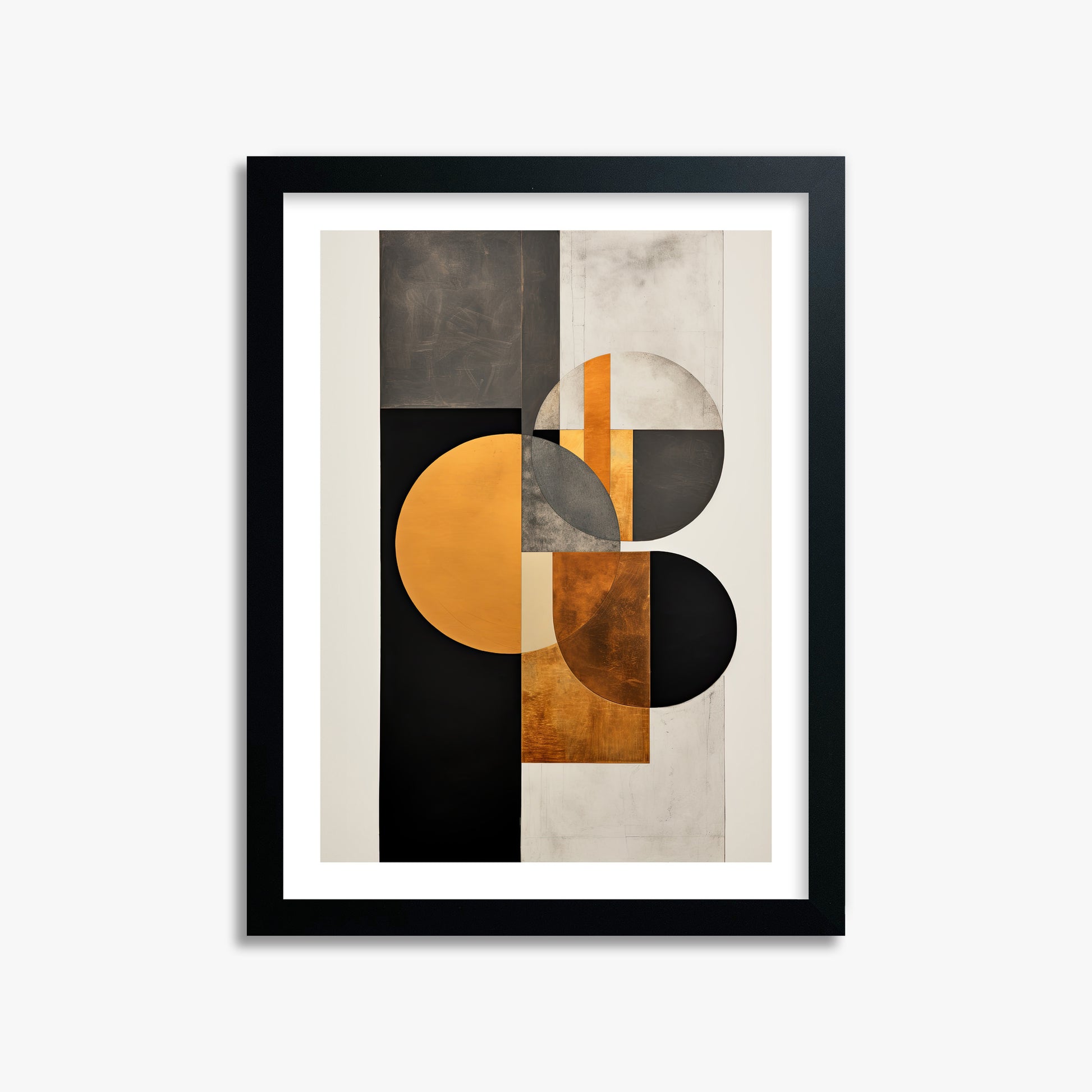 Golden Geometry, 30x40cm Black Framed Art Reproduction
