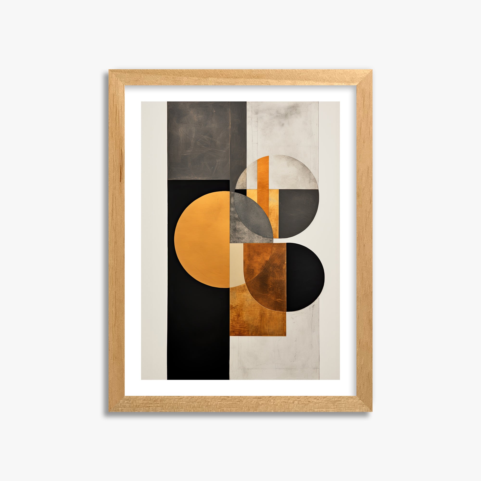 Golden Geometry, 30x40cm Oak Framed Art Reproduction