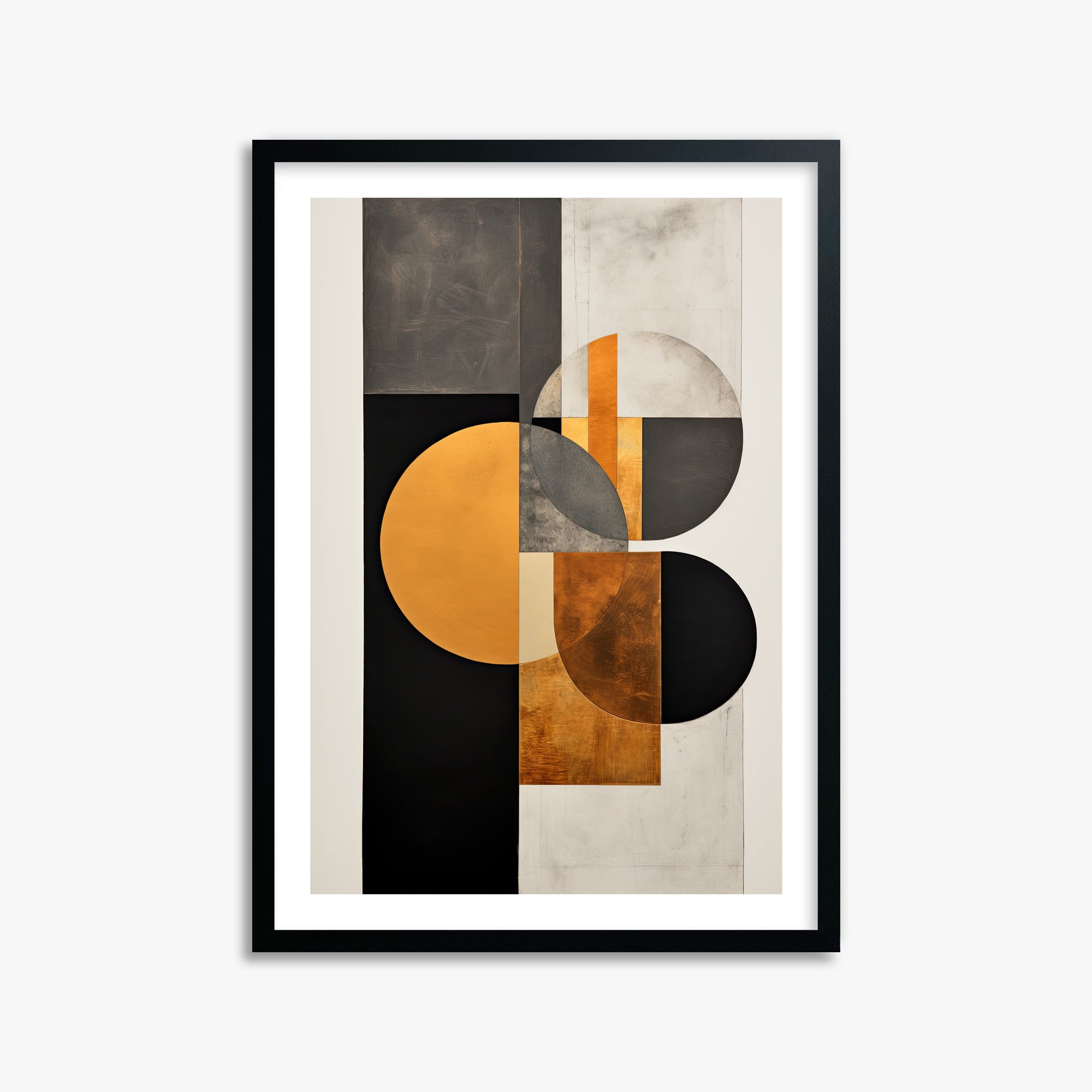 Golden Geometry, 50x70cm Black Framed Art Reproduction