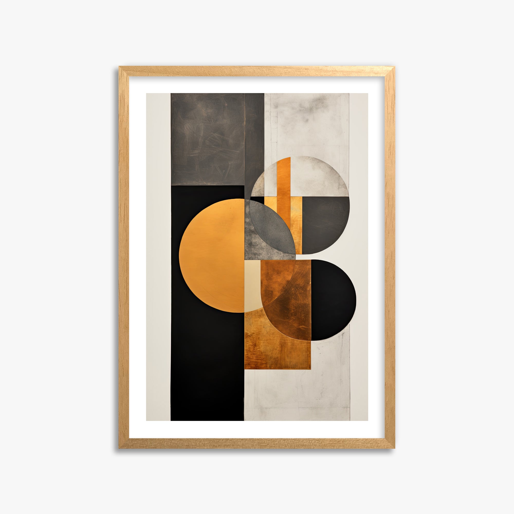 Golden Geometry, 50x70cm Oak Framed Art Reproduction
