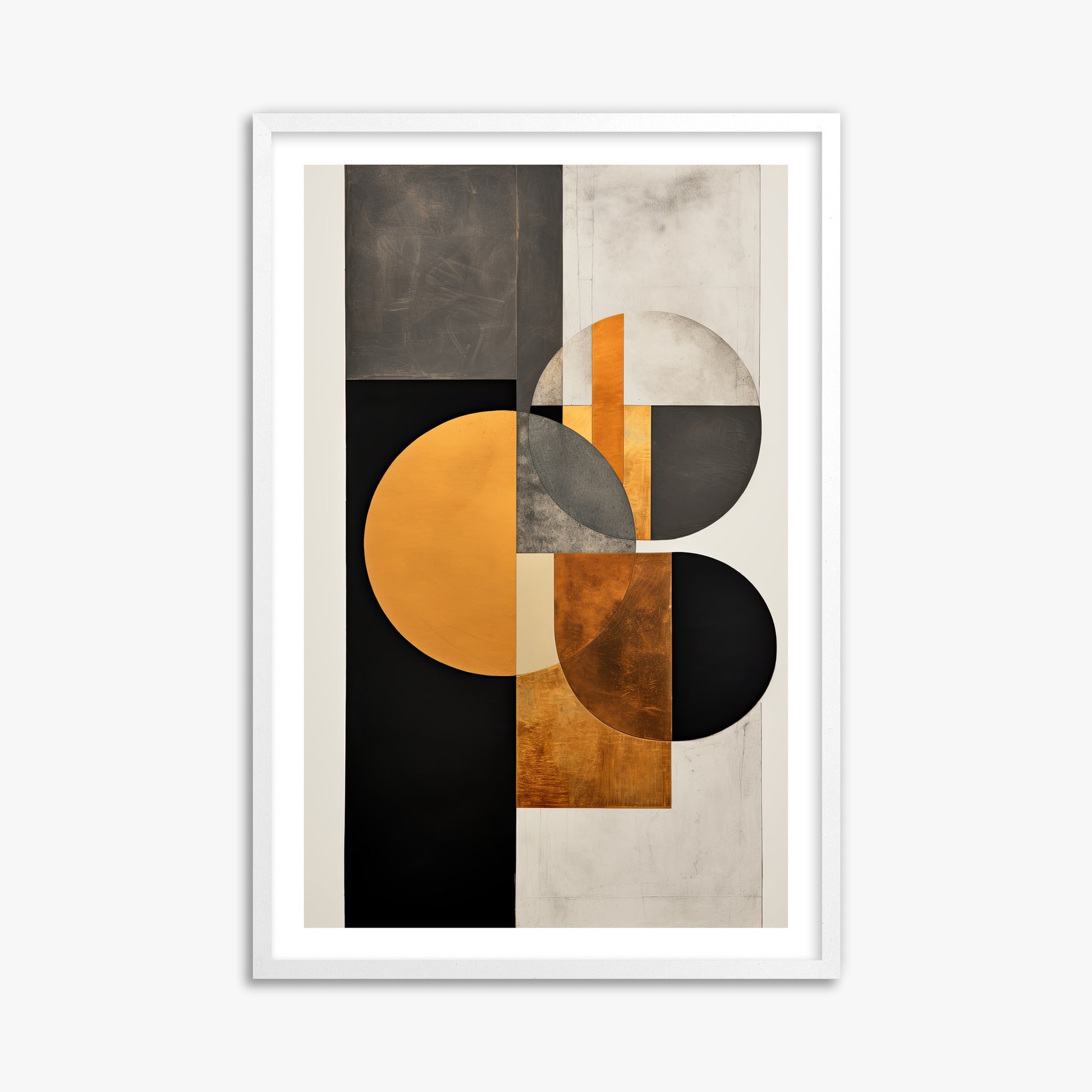 Golden Geometry, 61x91cm Whitek Framed Art Reproduction