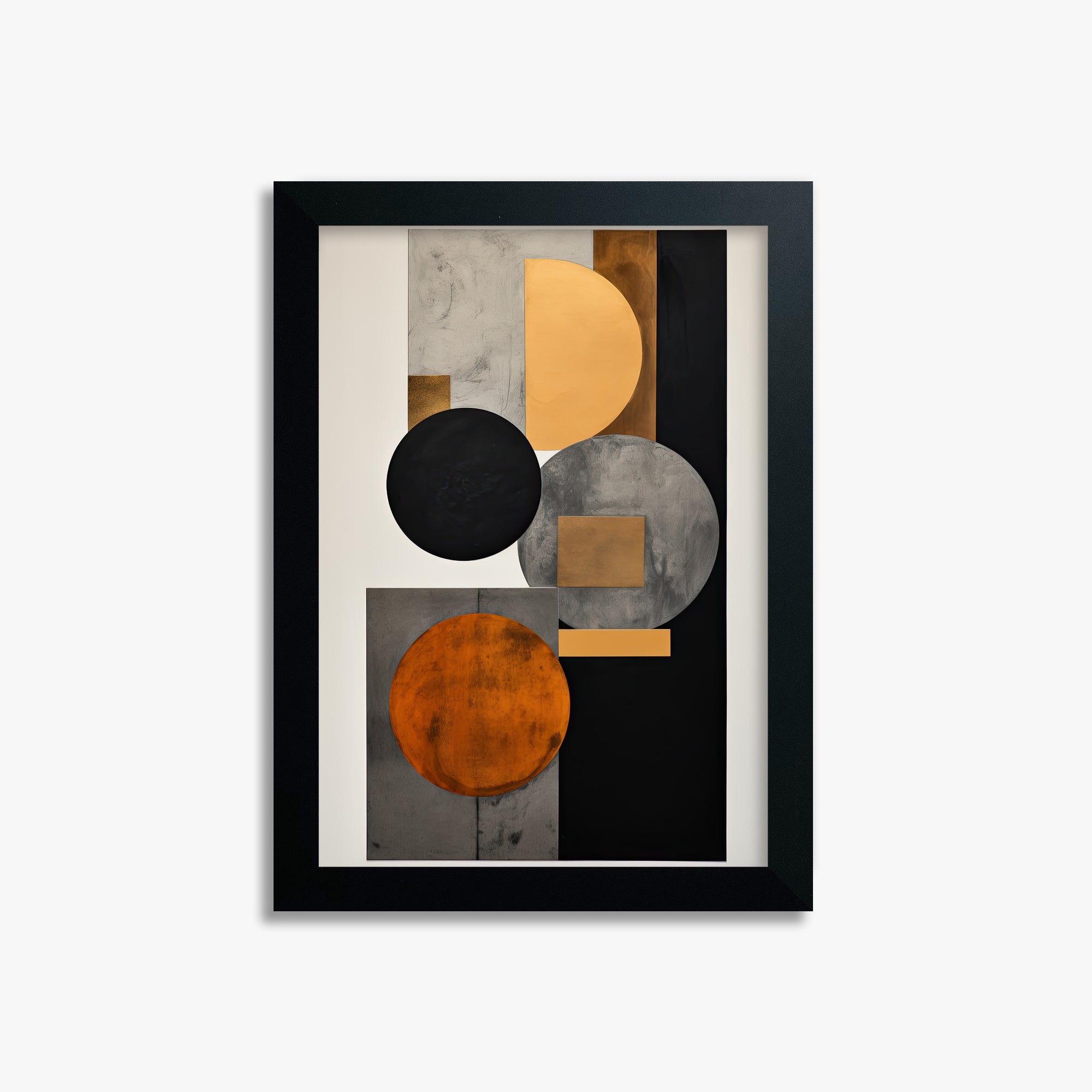 Rust & Steel Convergence, 21x30cm Framed Poster With Black Frame
