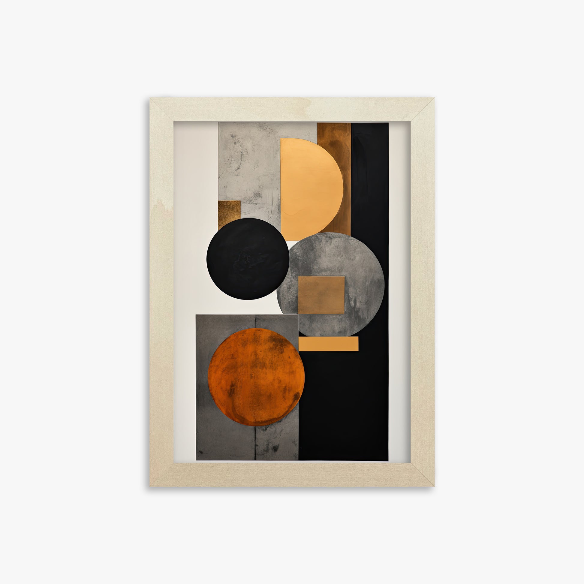 Rust & Steel Convergence, 21x30cm Framed Art Reproduction With Lime Wood Frame