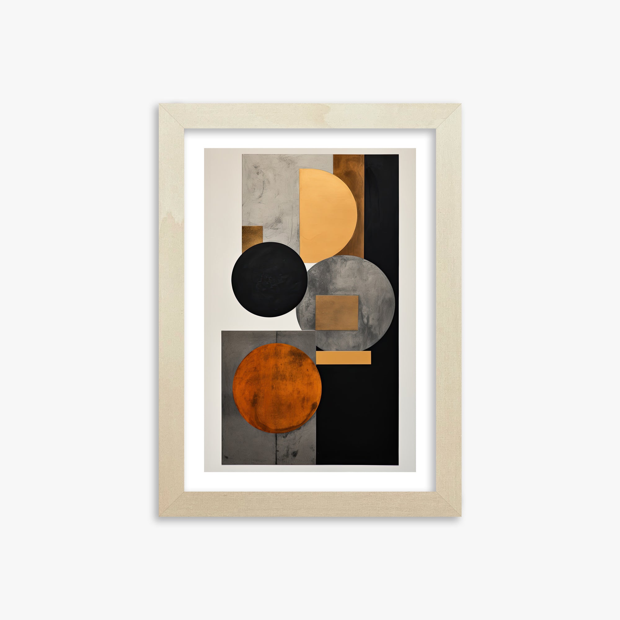 Rust & Steel Convergence, 21x30cm Framed Art Reproduction With Lime Wood Frame