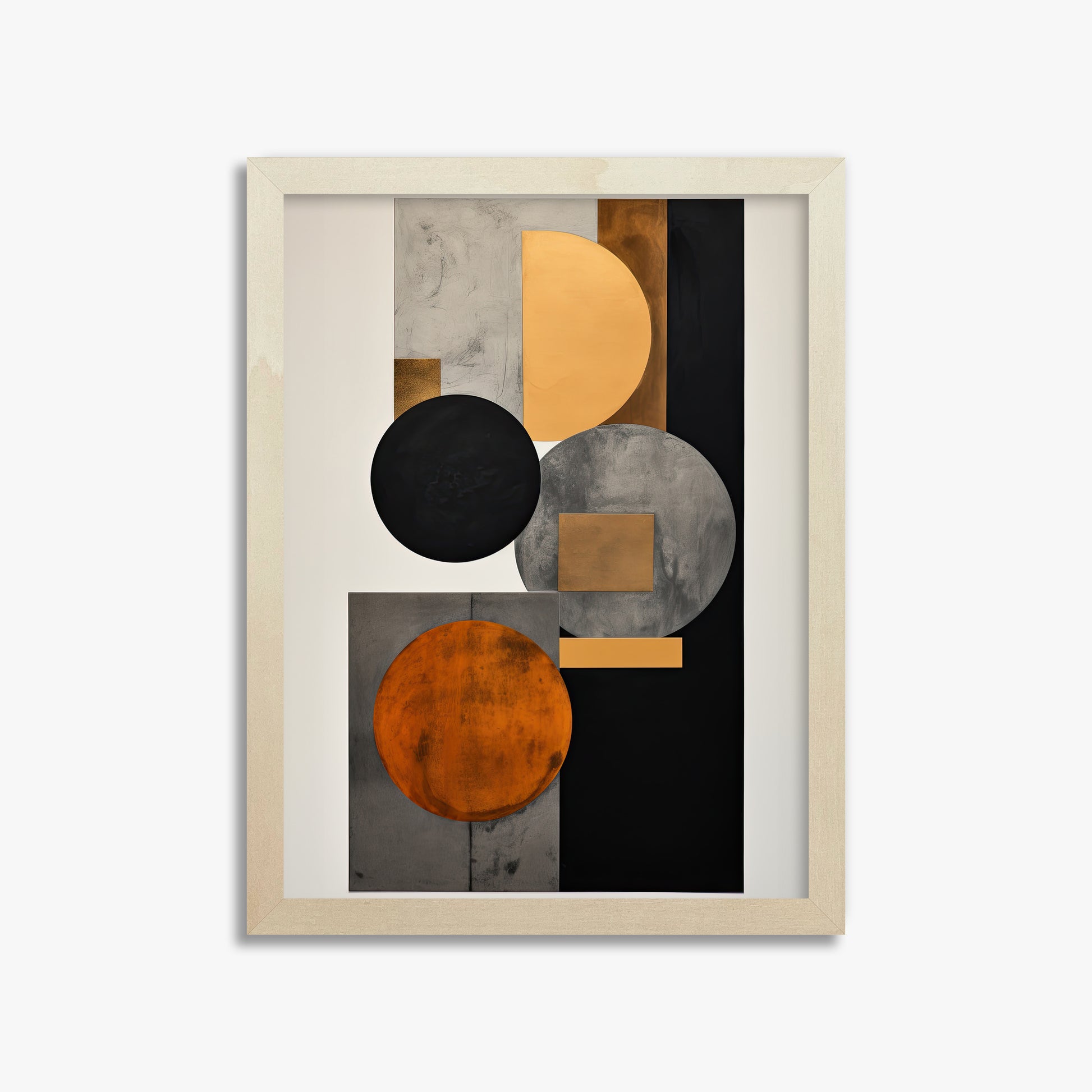 Rust & Steel Convergence, 30x40cm Framed Art Reproduction With Lime Wood Frame