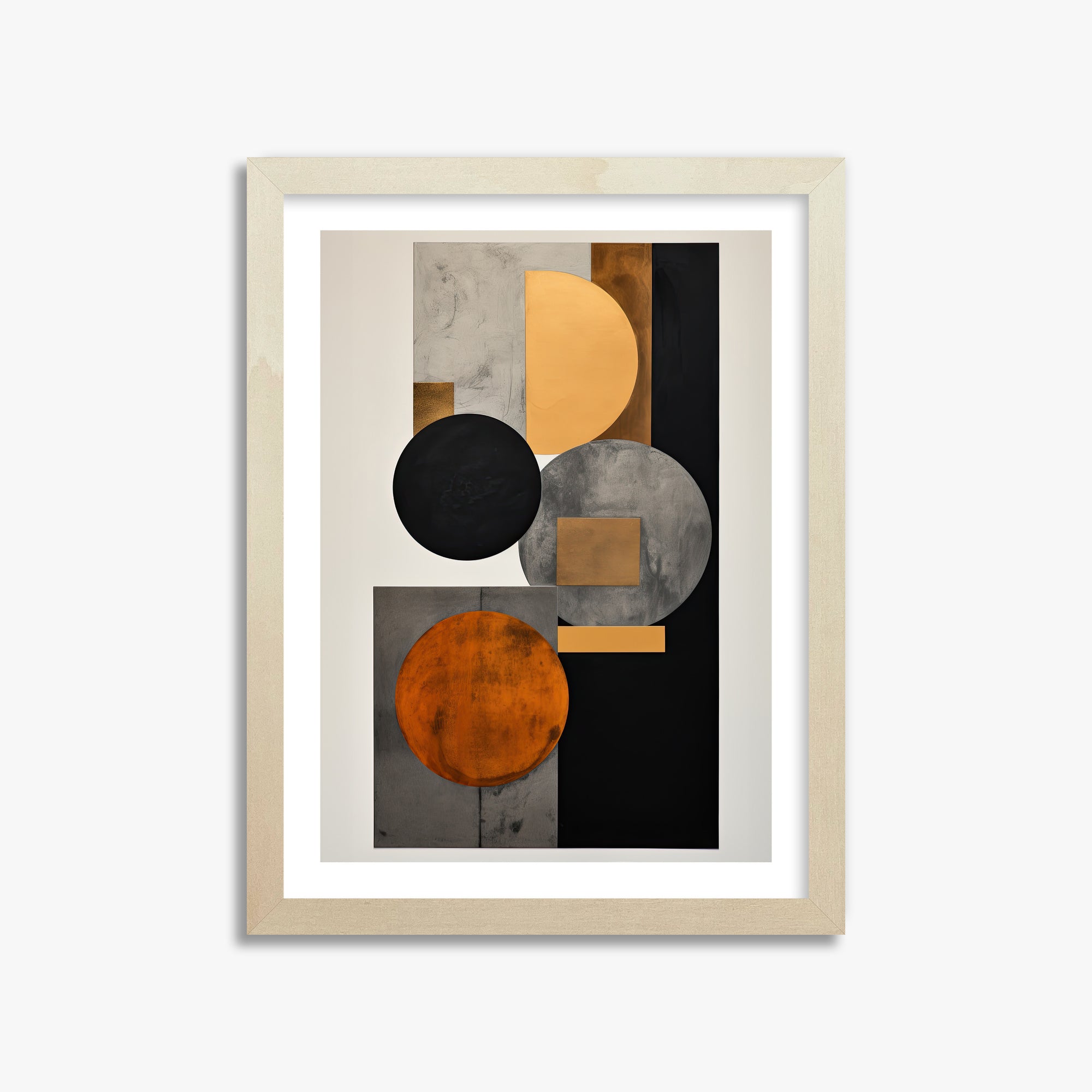 Rust & Steel Convergence, 30x40cm Framed Art Reproduction With Lime Wood Frame