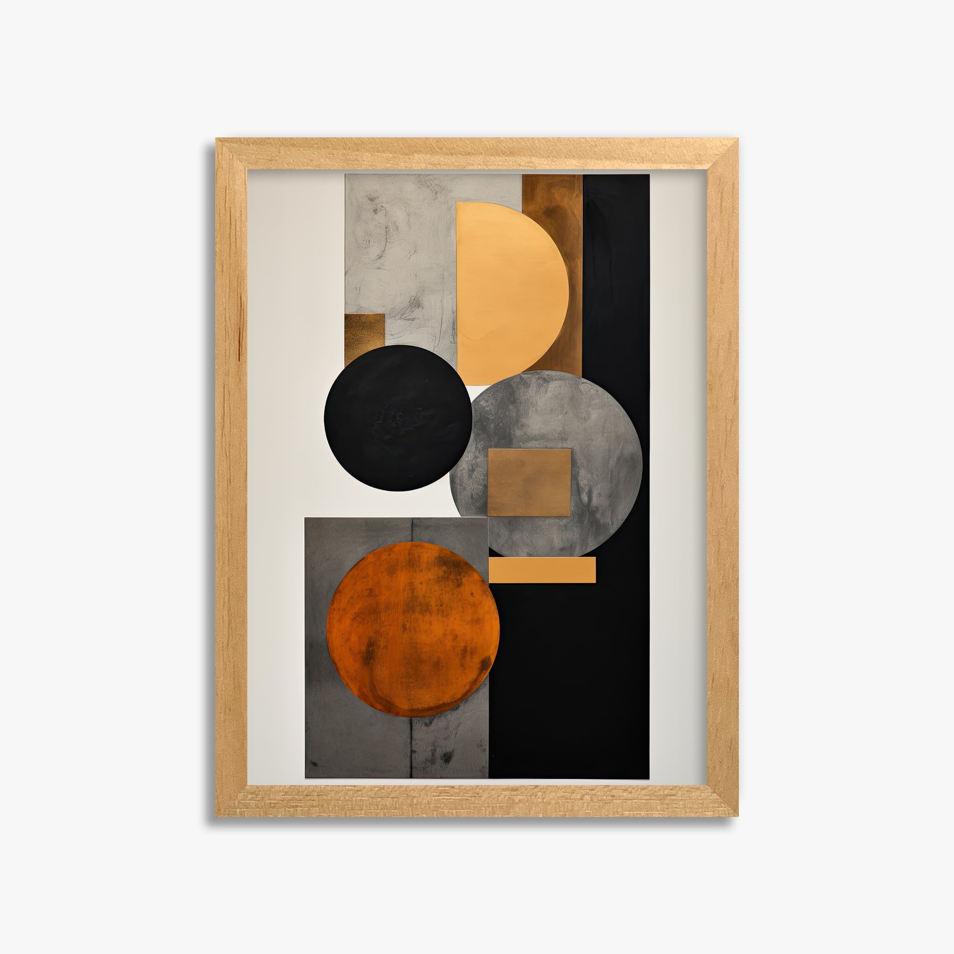 Rust & Steel Convergence, 30x40cm Framed Poster With Oak Frame