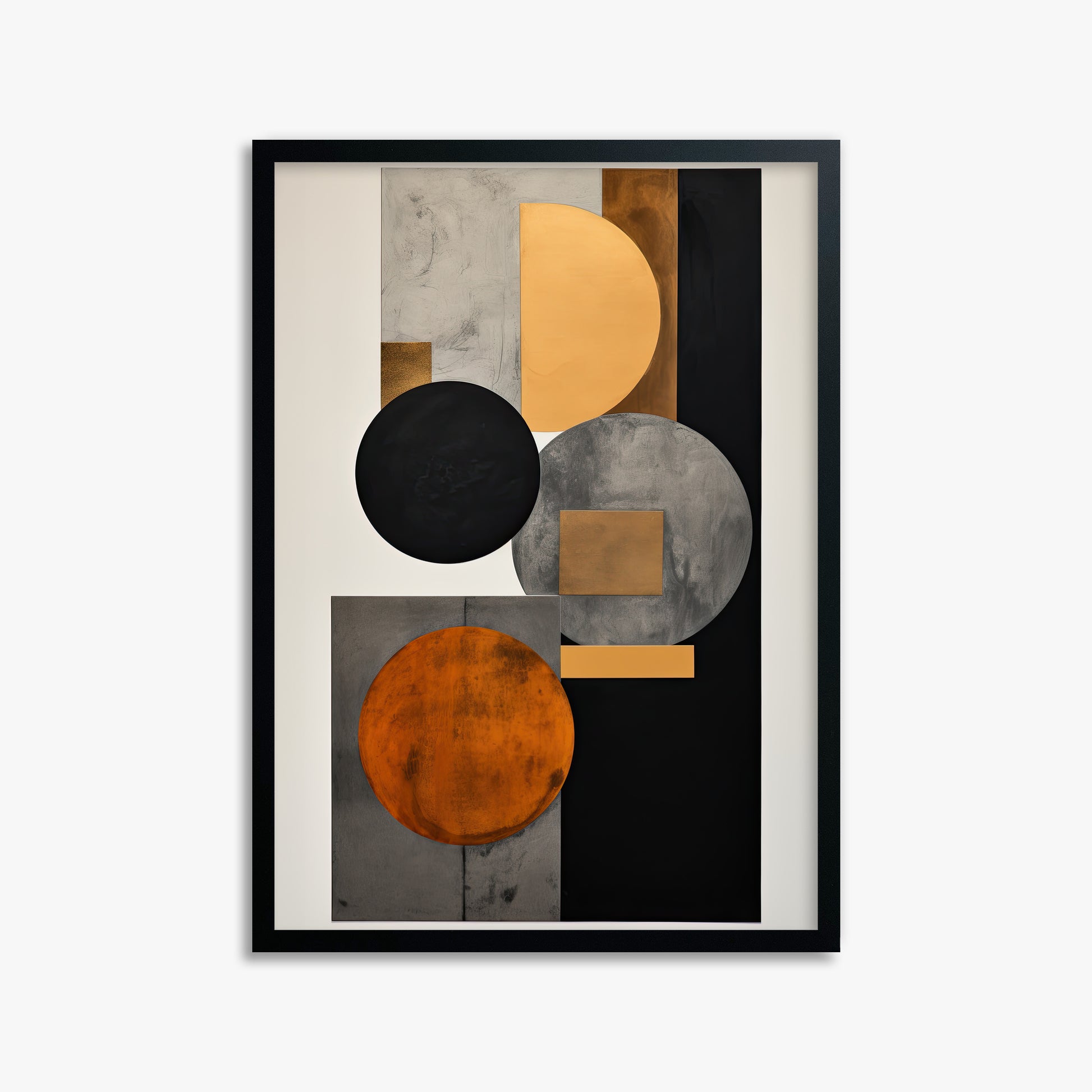 Rust & Steel Convergence, 50x70cm Framed Poster With Black Frame