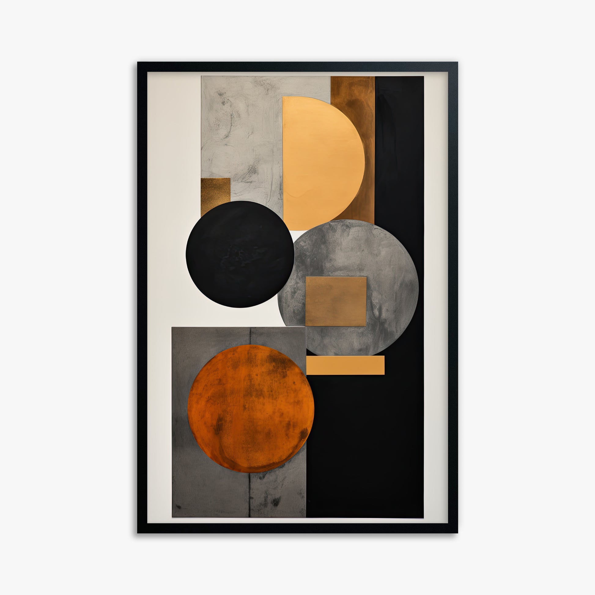 Rust & Steel Convergence, 61x91cm Framed Poster With Black Frame
