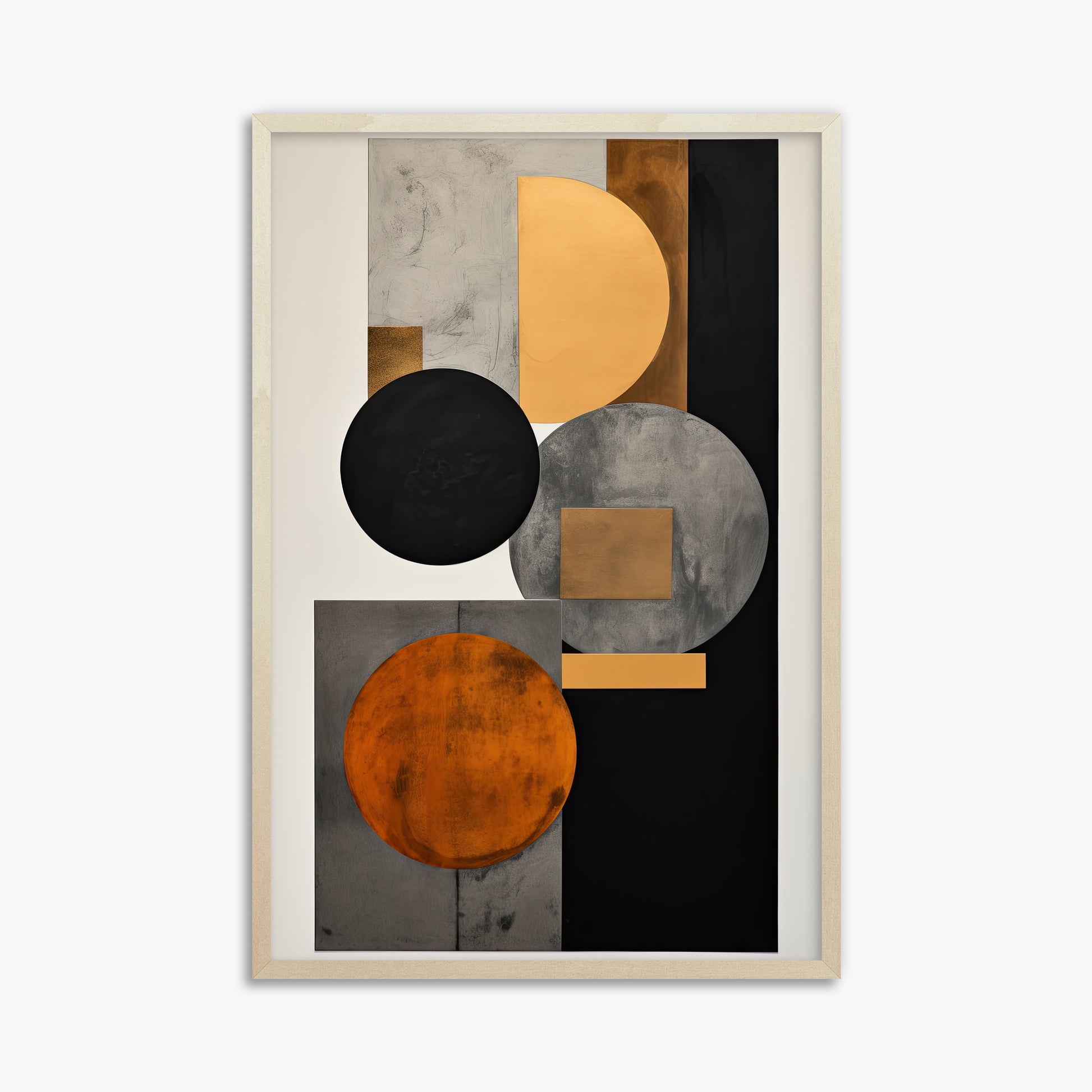 Rust & Steel Convergence, 61x91cm Framed Art Reproduction With Lime Wood Frame