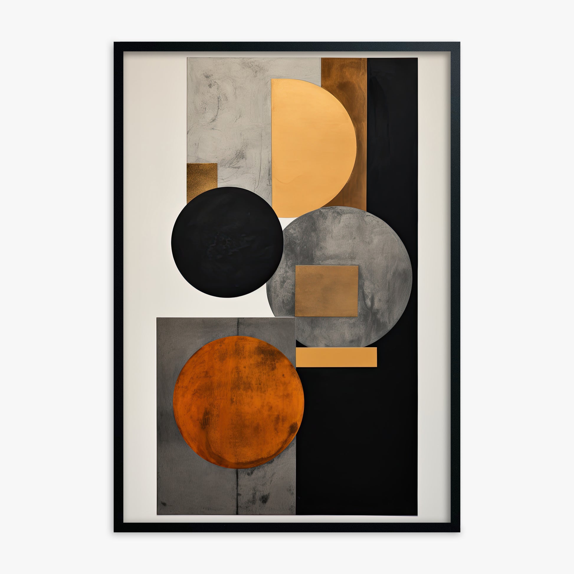Rust & Steel Convergence, Black Framed Poster With Black Frame