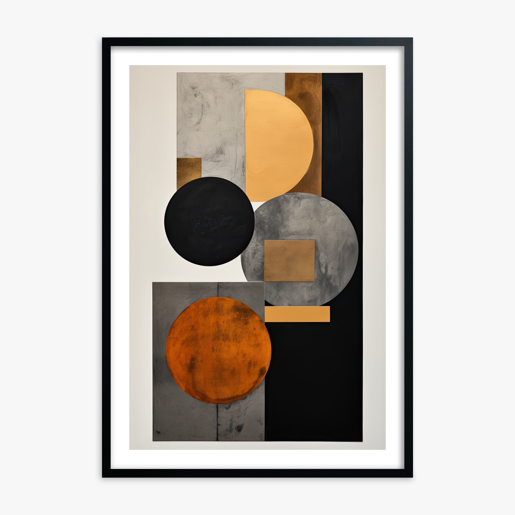 Rust & Steel Convergence, Black Framed Poster With Black Frame