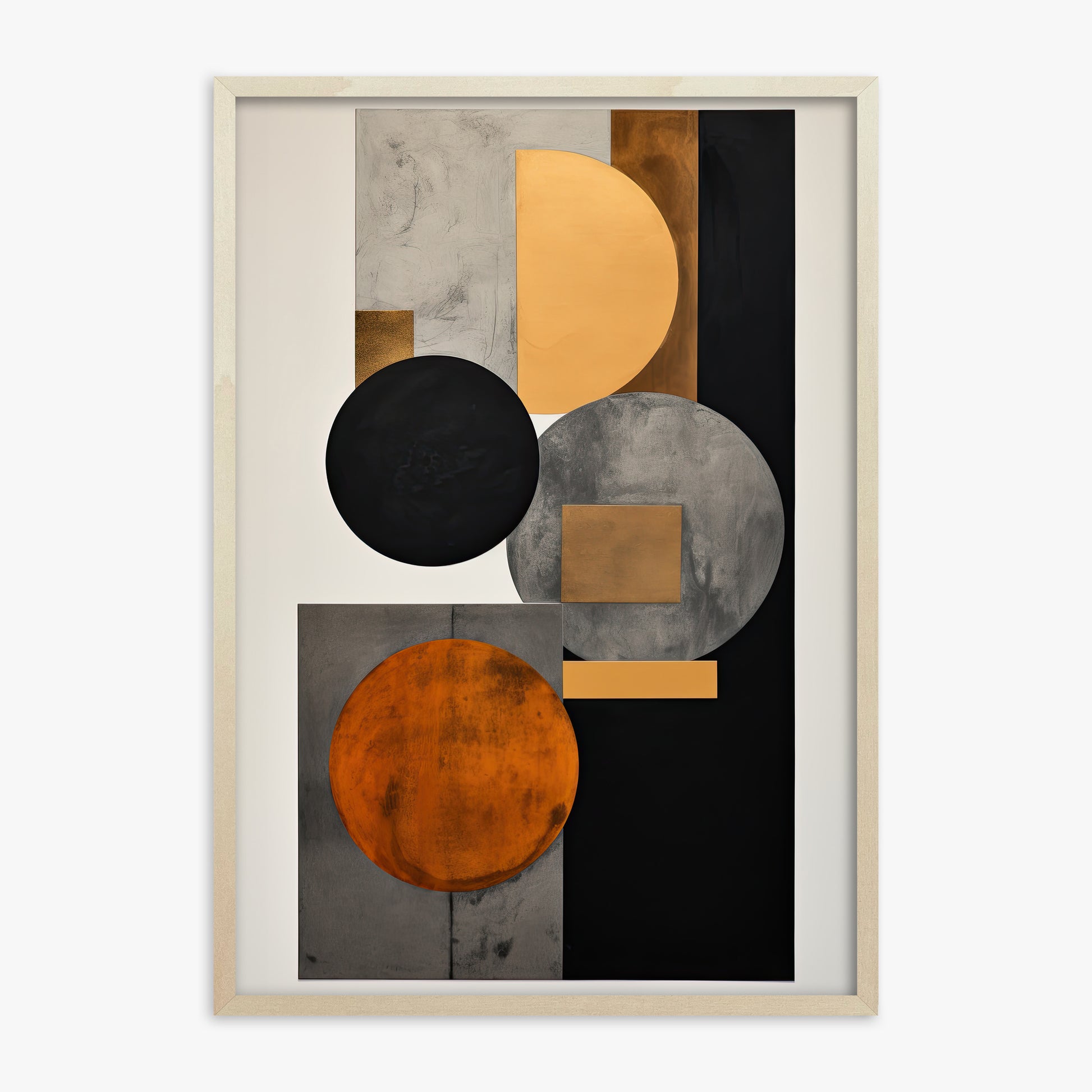 Rust & Steel Convergence, 70x100cm Framed Art Reproduction With Lime Wood Frame