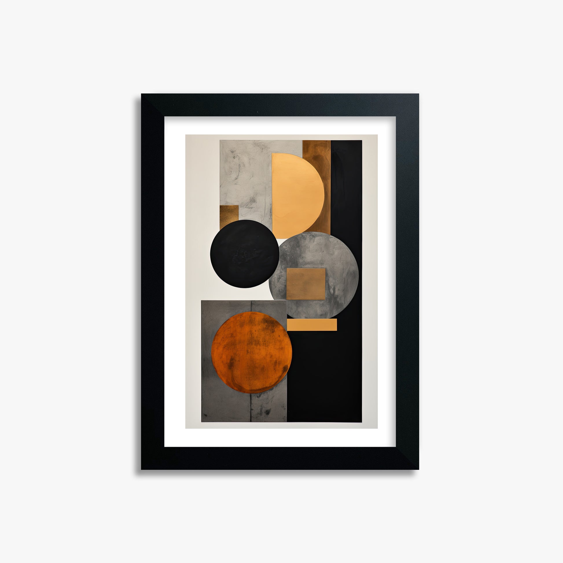 Rust & Steel Convergence, 21x30cm Black Framed Art Reproduction