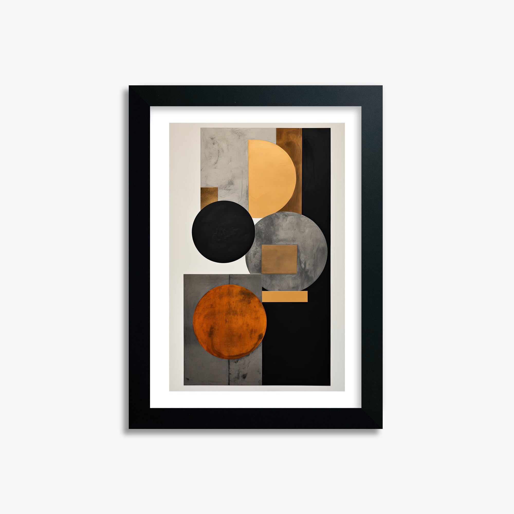 Rust & Steel Convergence, 21x30cm Black Framed Art Reproduction