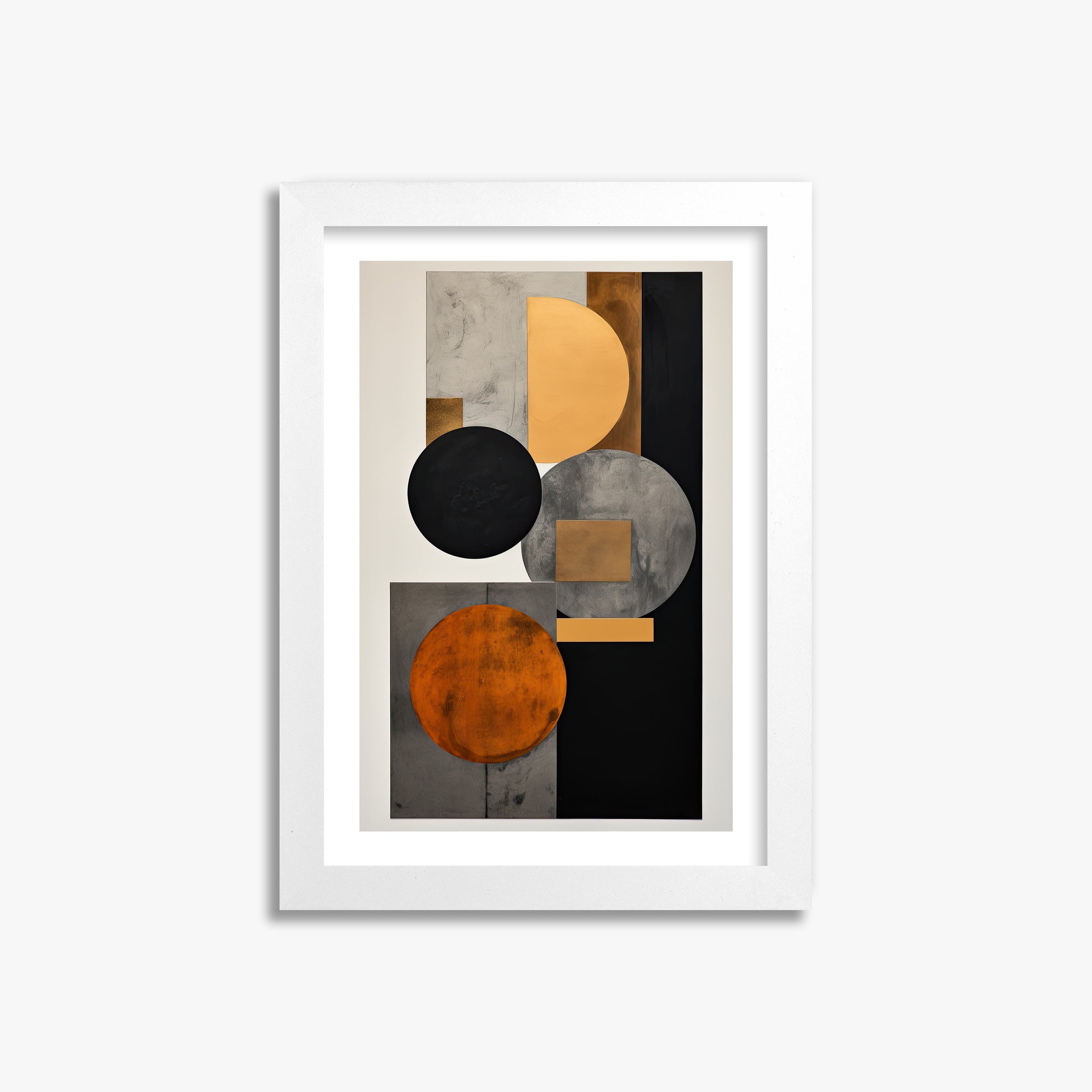 Rust & Steel Convergence, 21x30cm Whitek Framed Art Reproduction