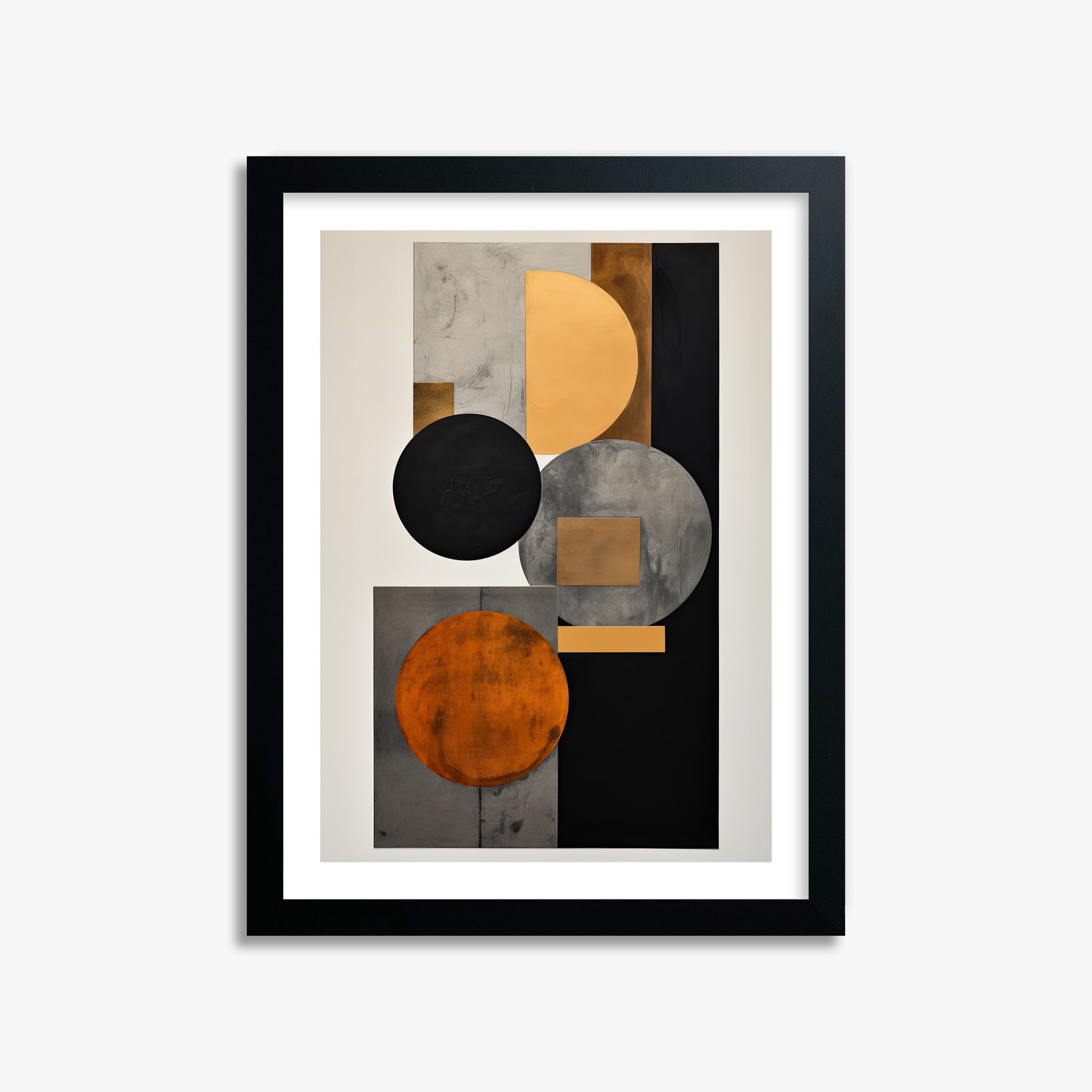 Rust & Steel Convergence, 30x40cm Black Framed Art Reproduction