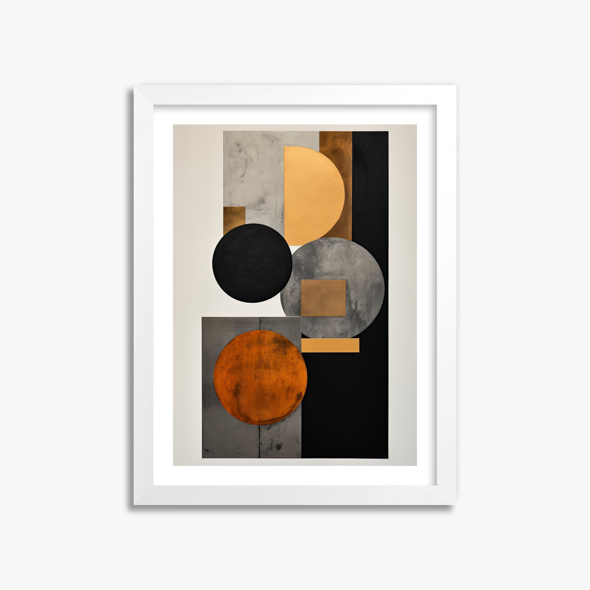 Rust & Steel Convergence, 30x40cm Whitek Framed Art Reproduction