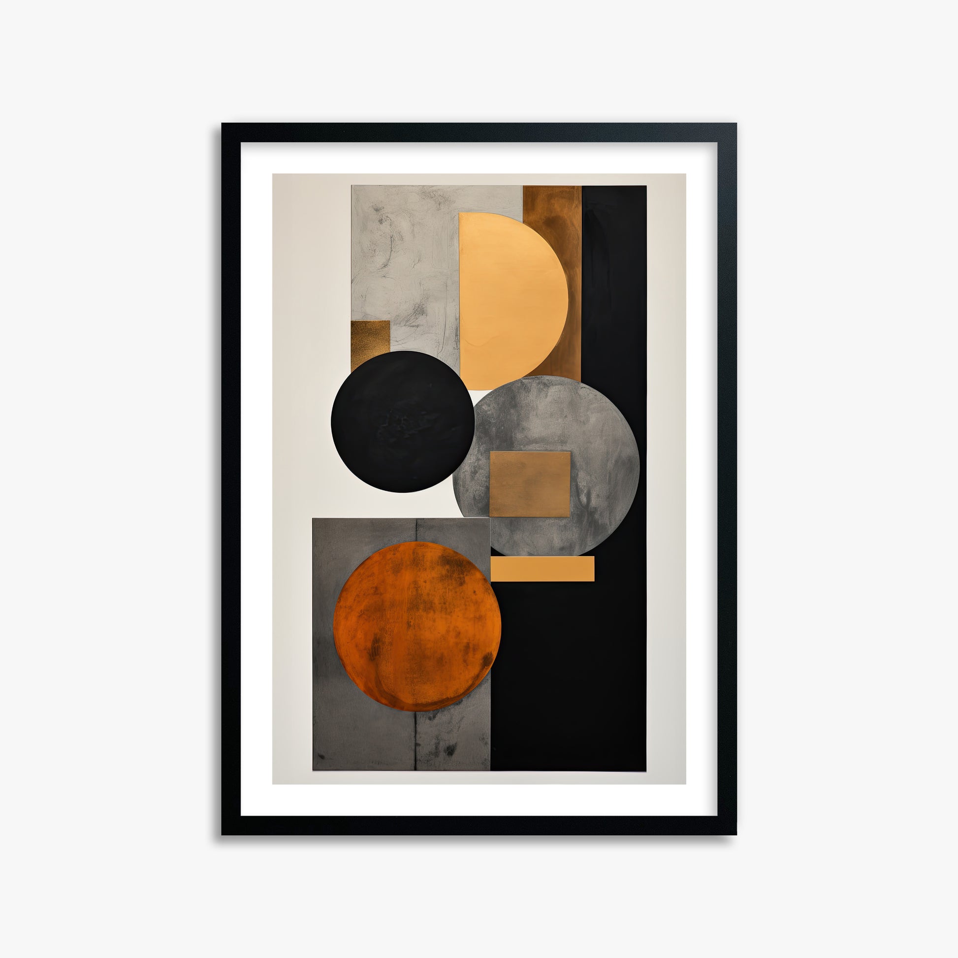 Rust & Steel Convergence, 50x70cm Black Framed Art Reproduction
