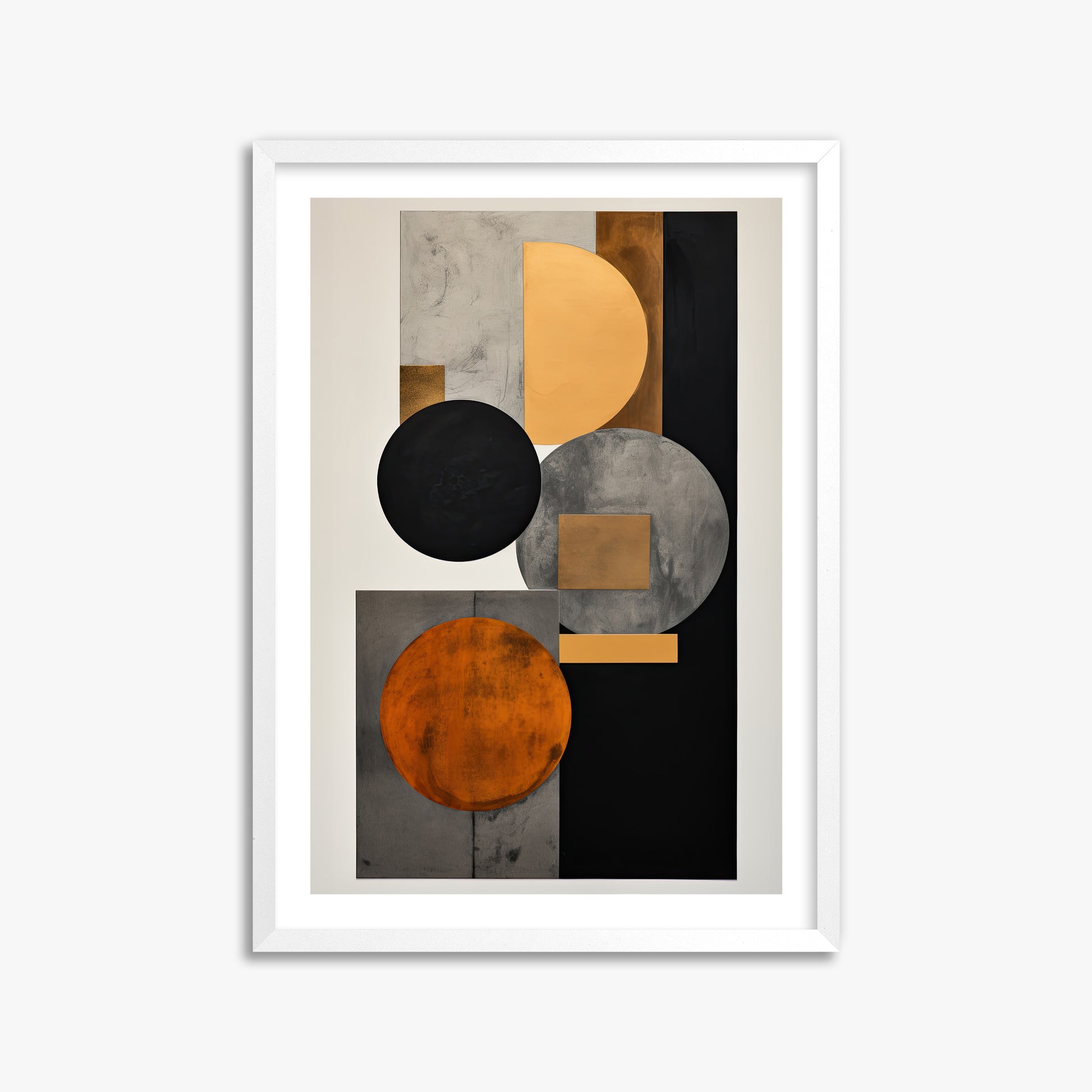 Rust & Steel Convergence, 50x70cm Whitek Framed Art Reproduction