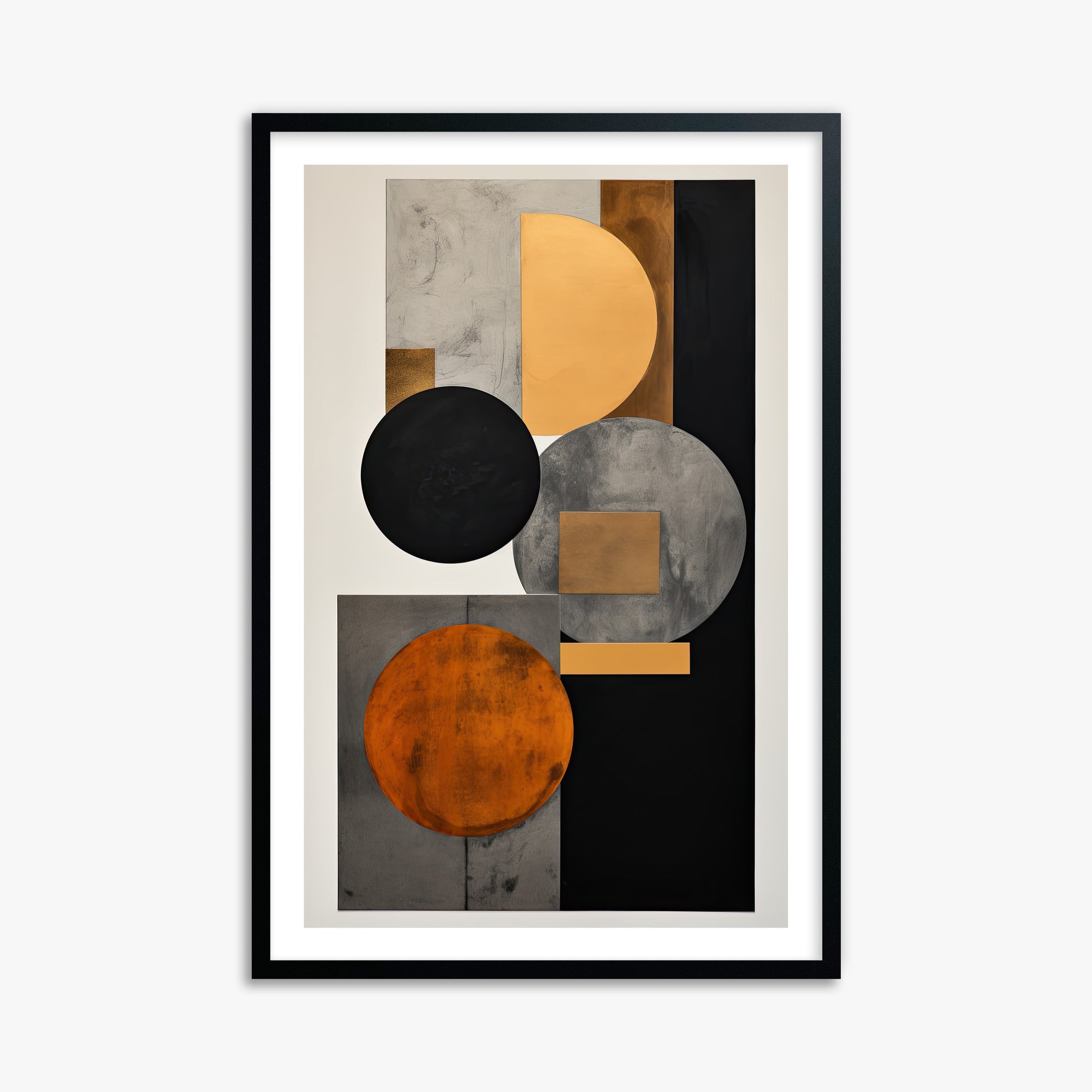 Rust & Steel Convergence, 61x91cm Black Framed Art Reproduction