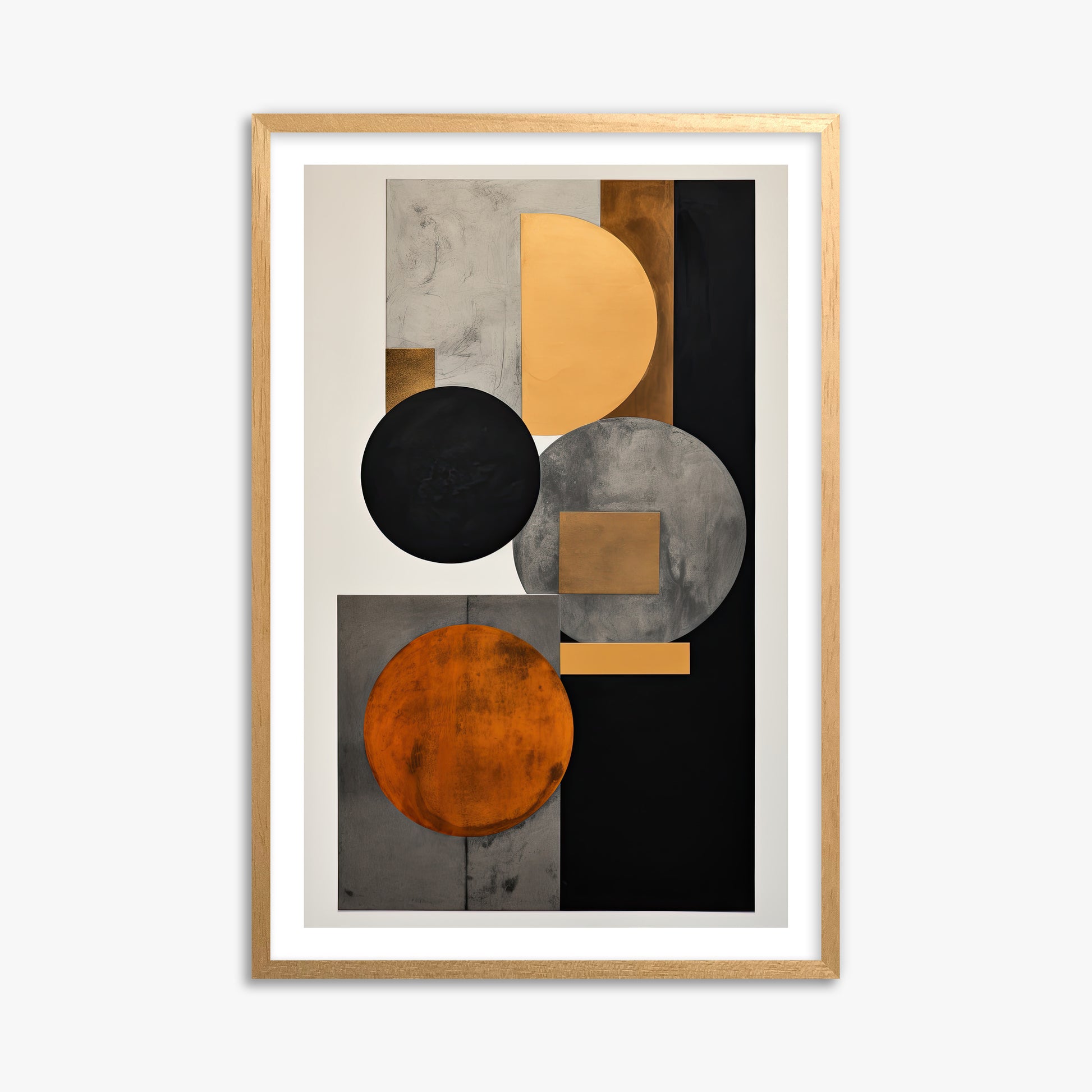 Rust & Steel Convergence, 61x91cm Oak Framed Art Reproduction