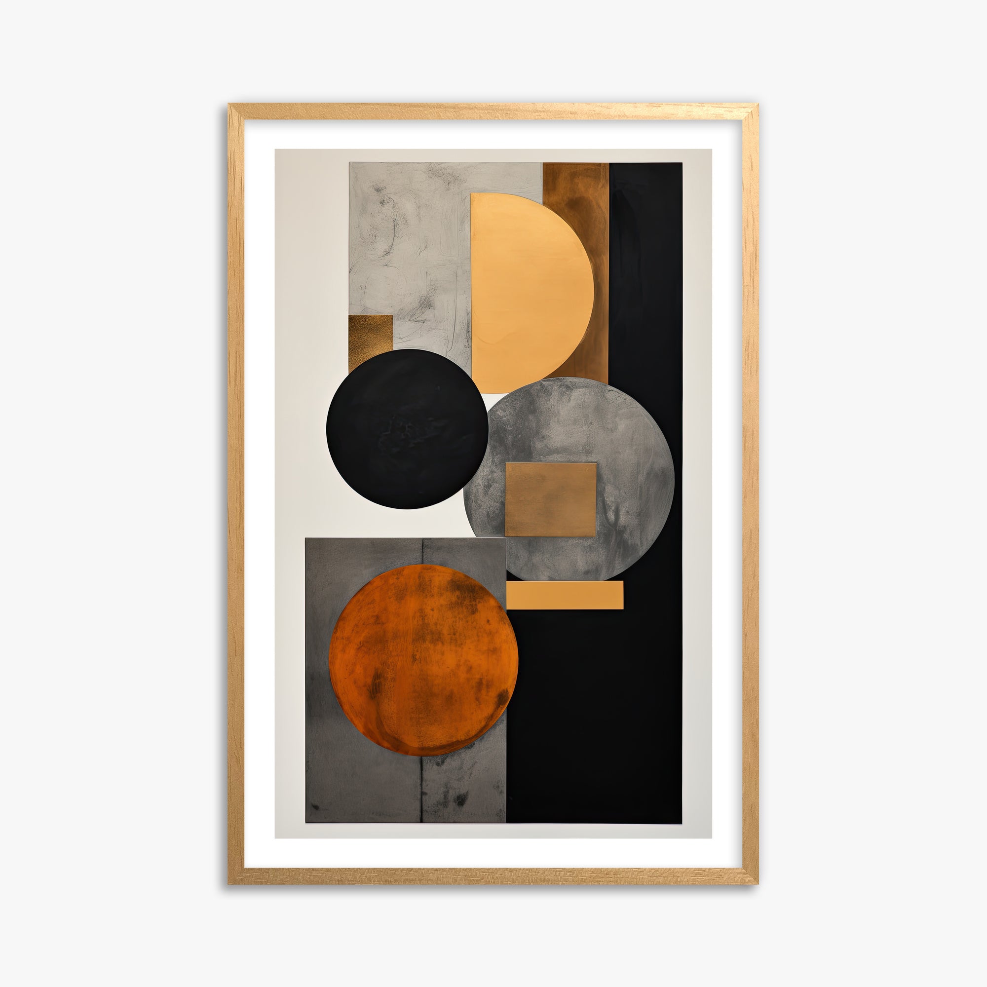 Rust & Steel Convergence, 61x91cm Oak Framed Art Reproduction