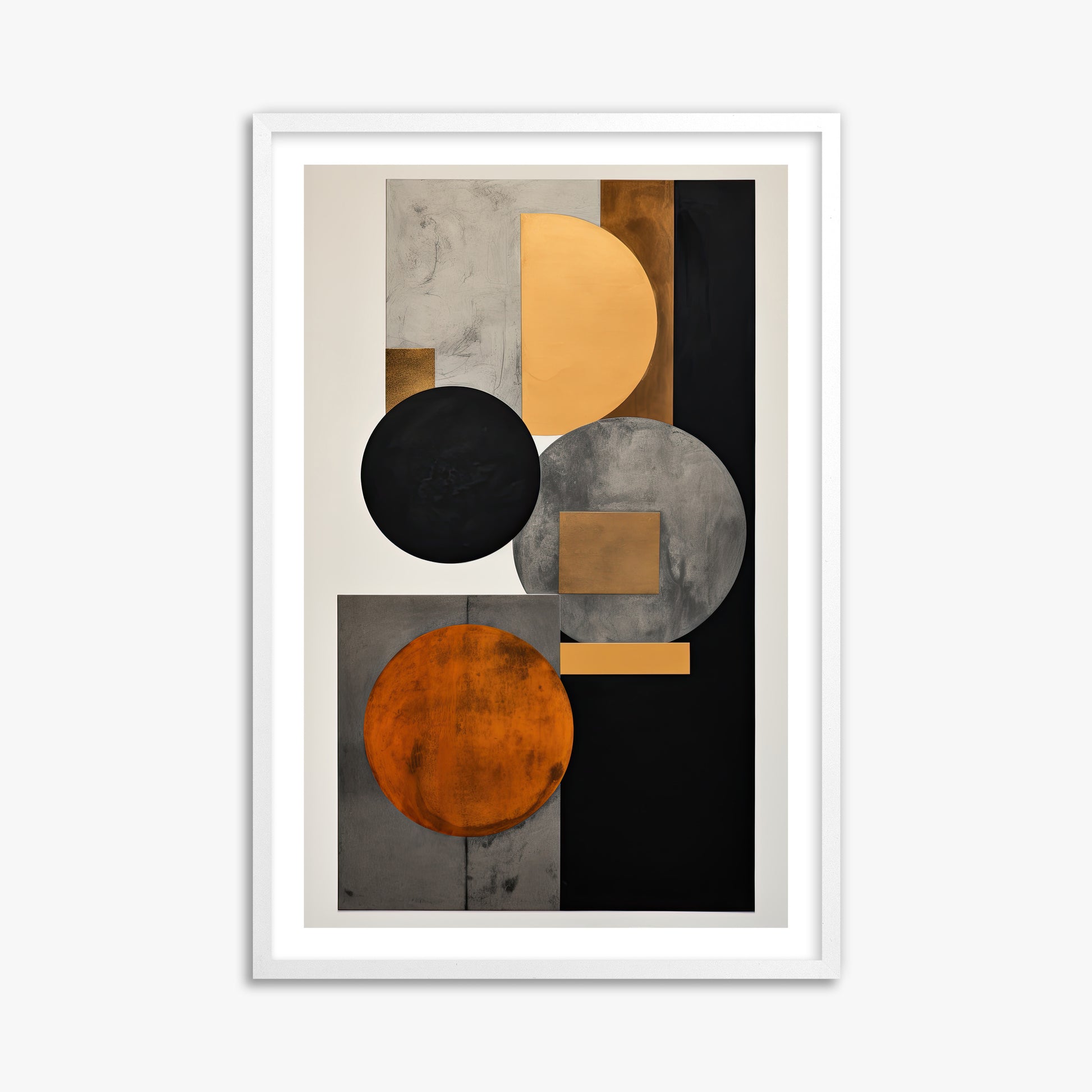 Rust & Steel Convergence, 61x91cm Whitek Framed Art Reproduction