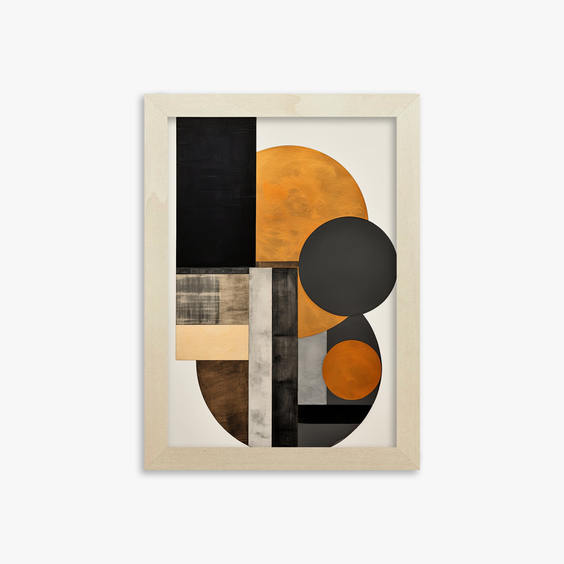 Amber Eclipse Geometry, 21x30cm Framed Art Reproduction With Lime Wood Frame