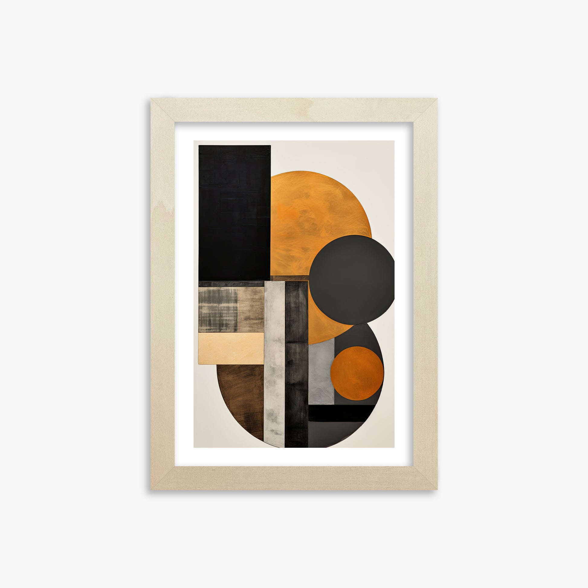 Amber Eclipse Geometry, 21x30cm Framed Art Reproduction With Lime Wood Frame