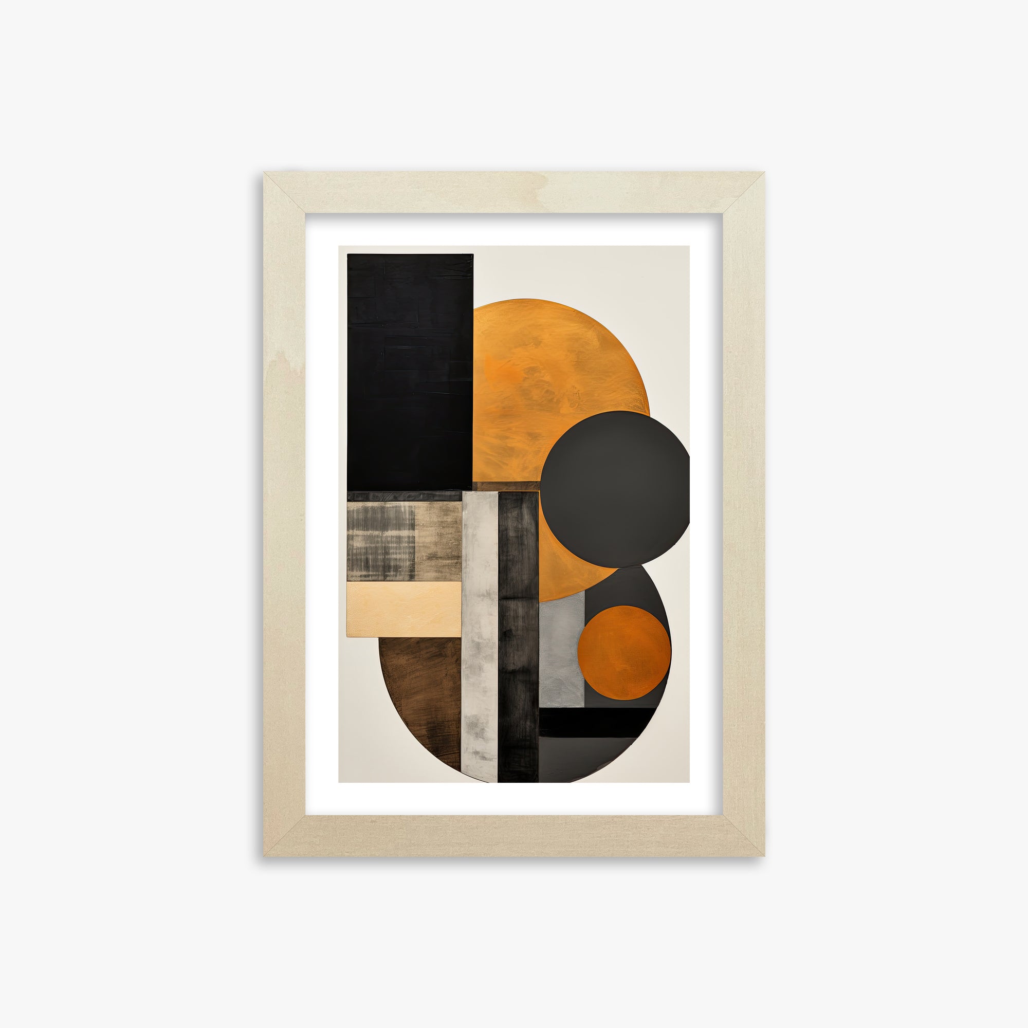 Amber Eclipse Geometry, 21x30cm Framed Art Reproduction With Lime Wood Frame